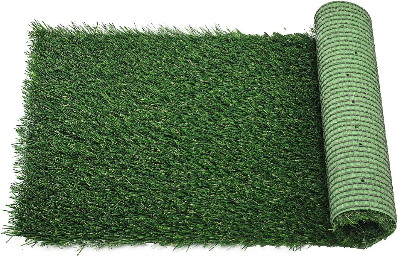 Artificial Grass Rug Outdoor Indoor,1.5 in Thick,Fake Grass Carpet Synthetic Turf Rug Realistic Turf Rug for Garden,Balcony,Patio with Drainage Holes (3FTX5FT)