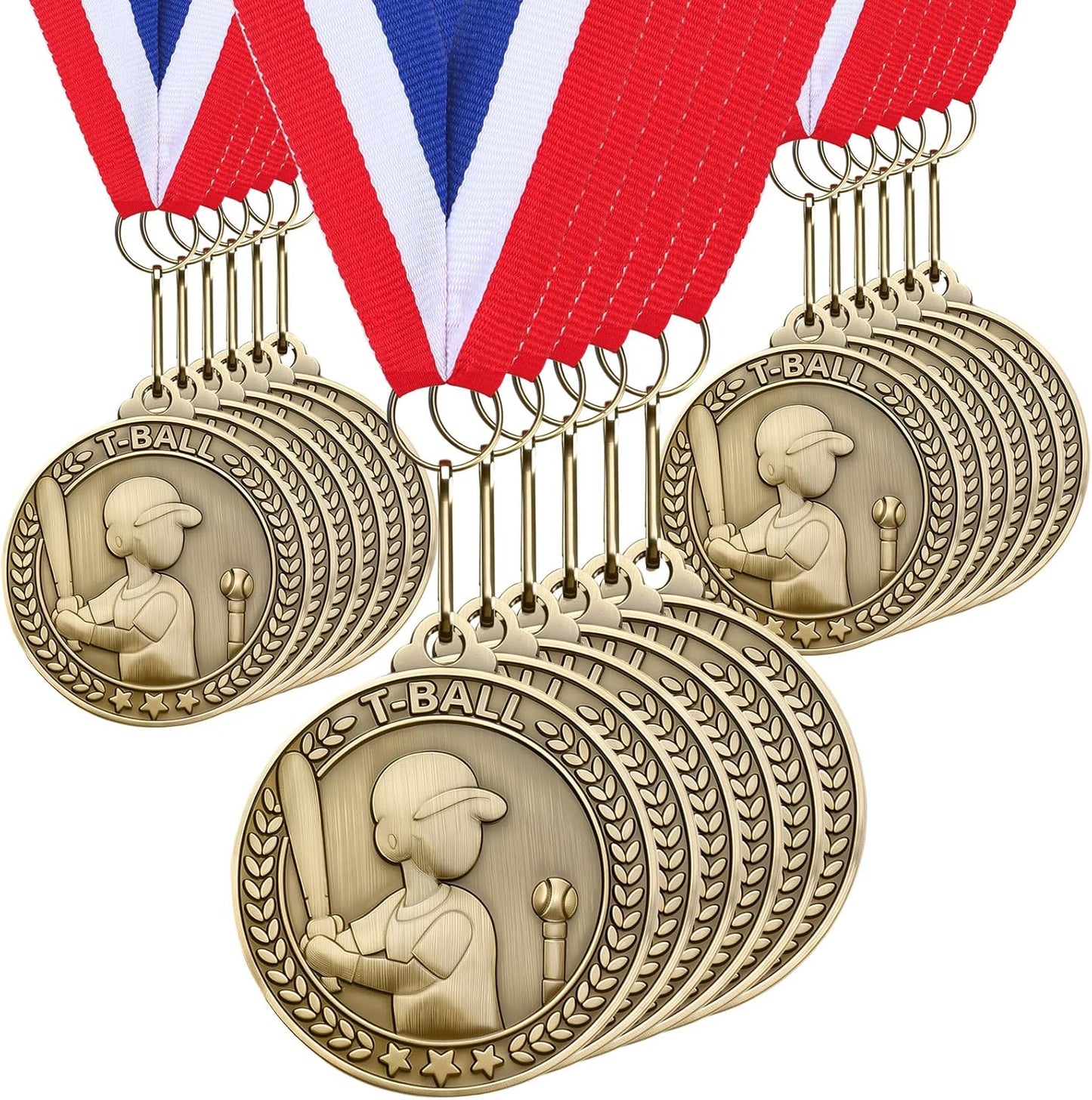 Remuuly 30 Pcs Gold Medals Bulk 2'' Basketball Soccer Baseball Volleyball Football Lacrosse Kickball Cheer Bowling Trophy Medals for Awards for Sports Participation Winner Gift