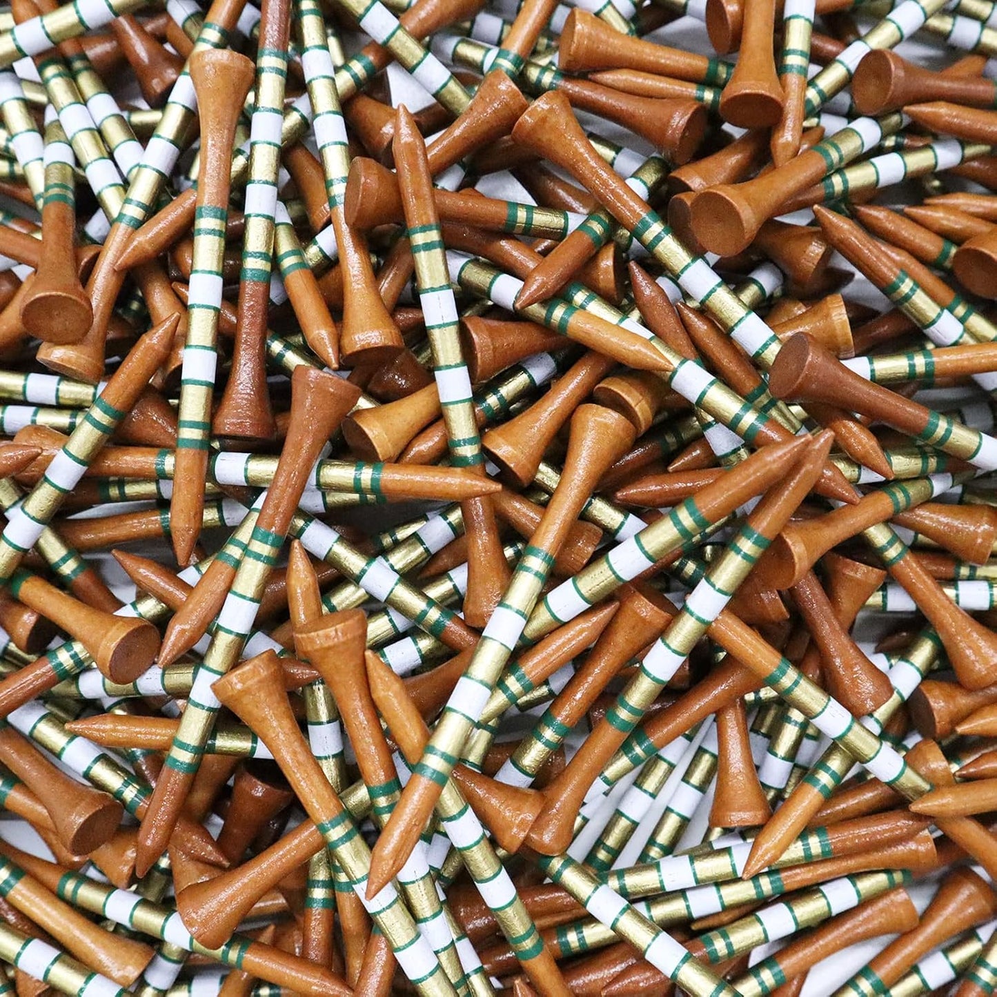 FINGER TEN Golf Tees Wood 3 1/4 2 3/4 Inch Wooden Bamboo 50/120 Count, Durable Biodegradable Colored Bulk Tee 70mm 83mm