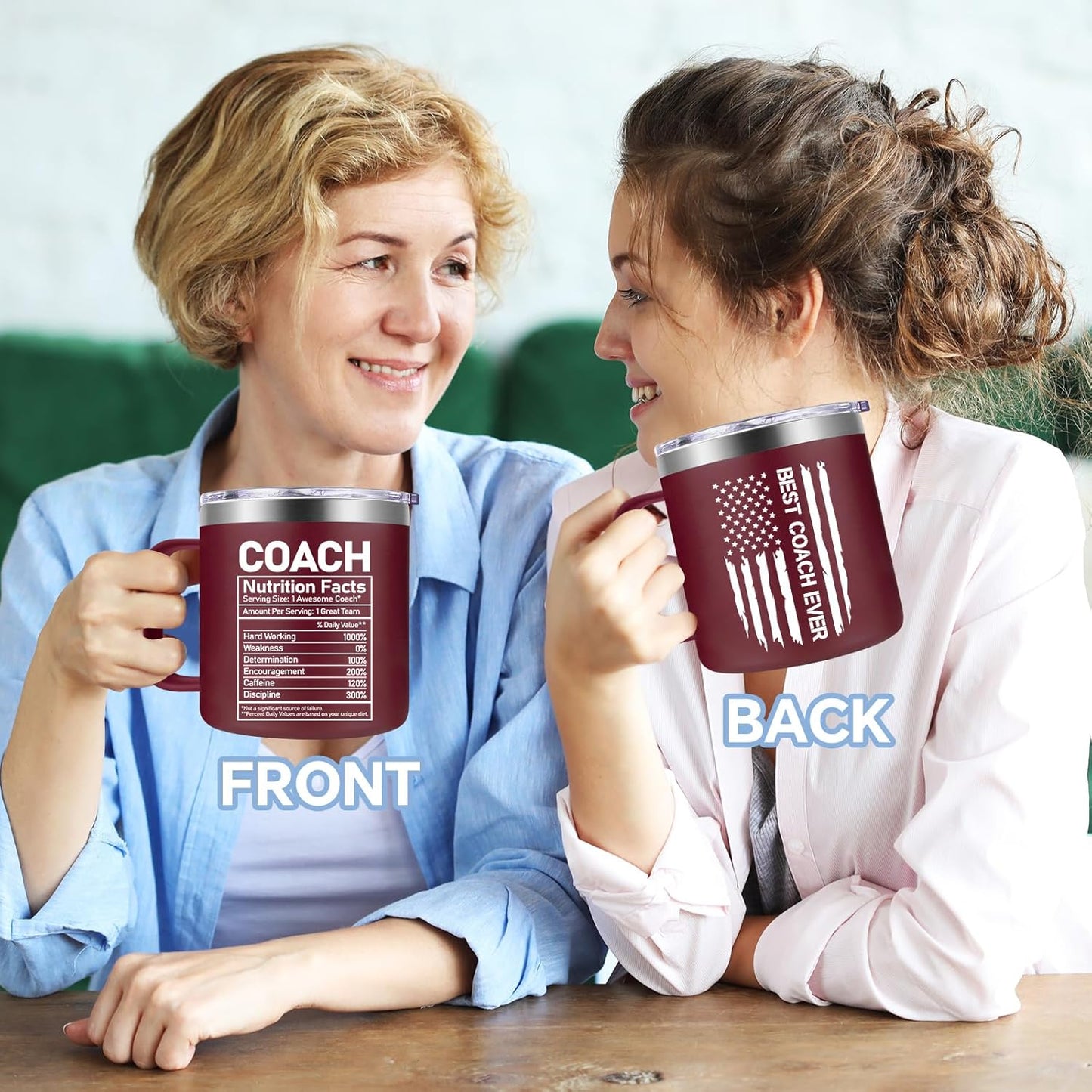 Fufendio Coach Gifts for Women - Best Coach Ever Mug 14oz - Football, Basketball, Baseball Coaches Appreciation Gifts - Christmas Gift for Soccer, Volleyball, Softball