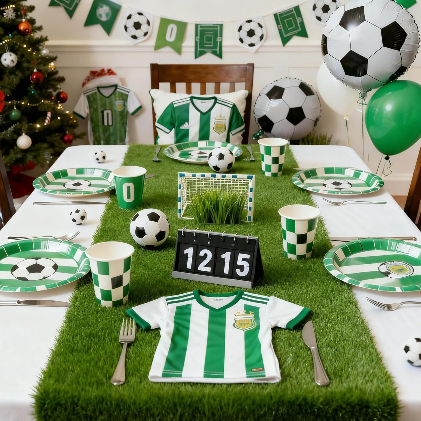 XLX TURF Artificial Grass Table Runner 72 Inches - Green Fake Grass Turf Christmas Football Golf Birthday Party Decorations Table Centerpiece for Safari Theme Baby Shower