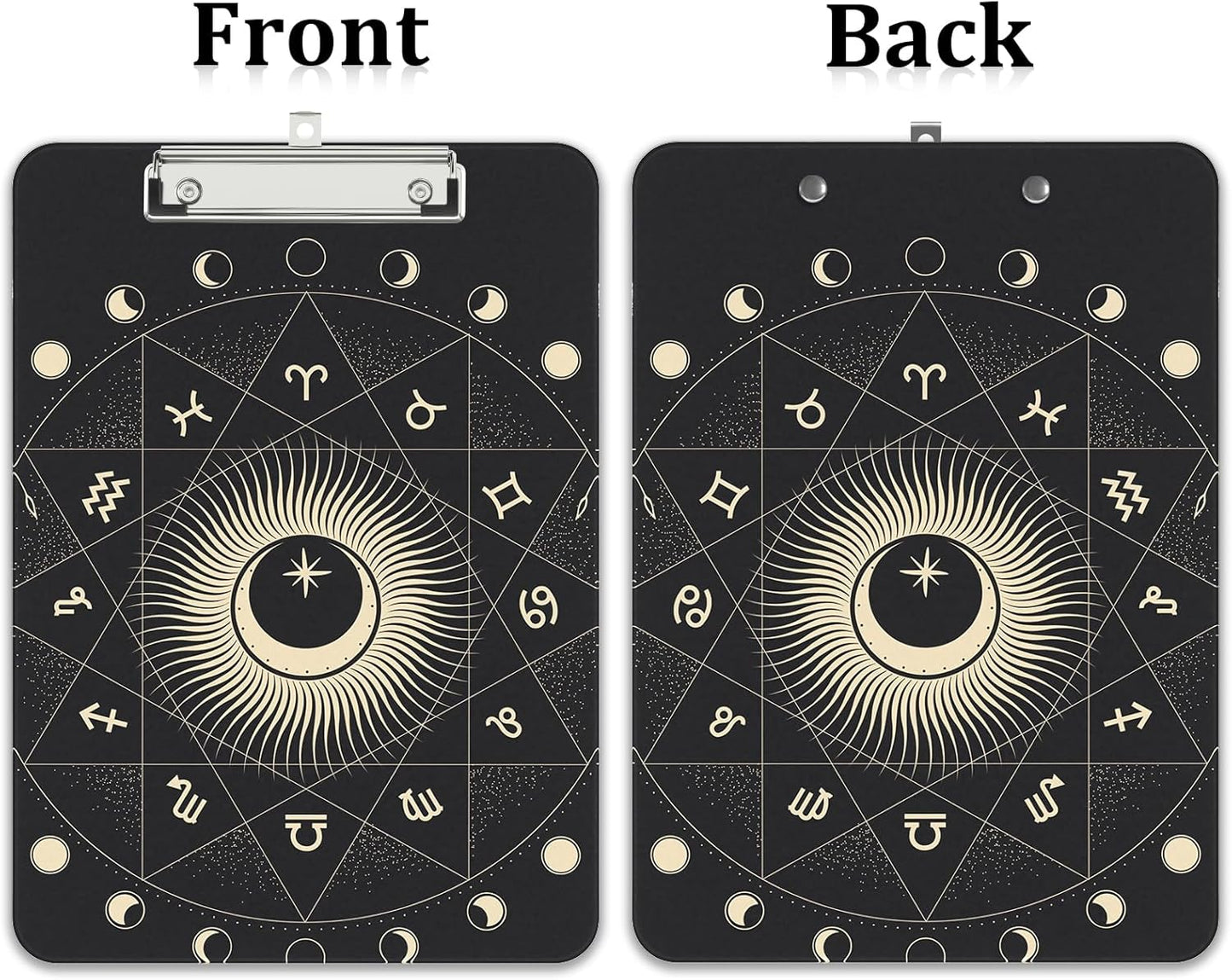 Rimilak Plastic Clipboards with Metal Clip, A4 Letter Size 9 x 12.5 in, Office Decorative for Students Women Men and Kids, Cute Custom Pattern, Constellation