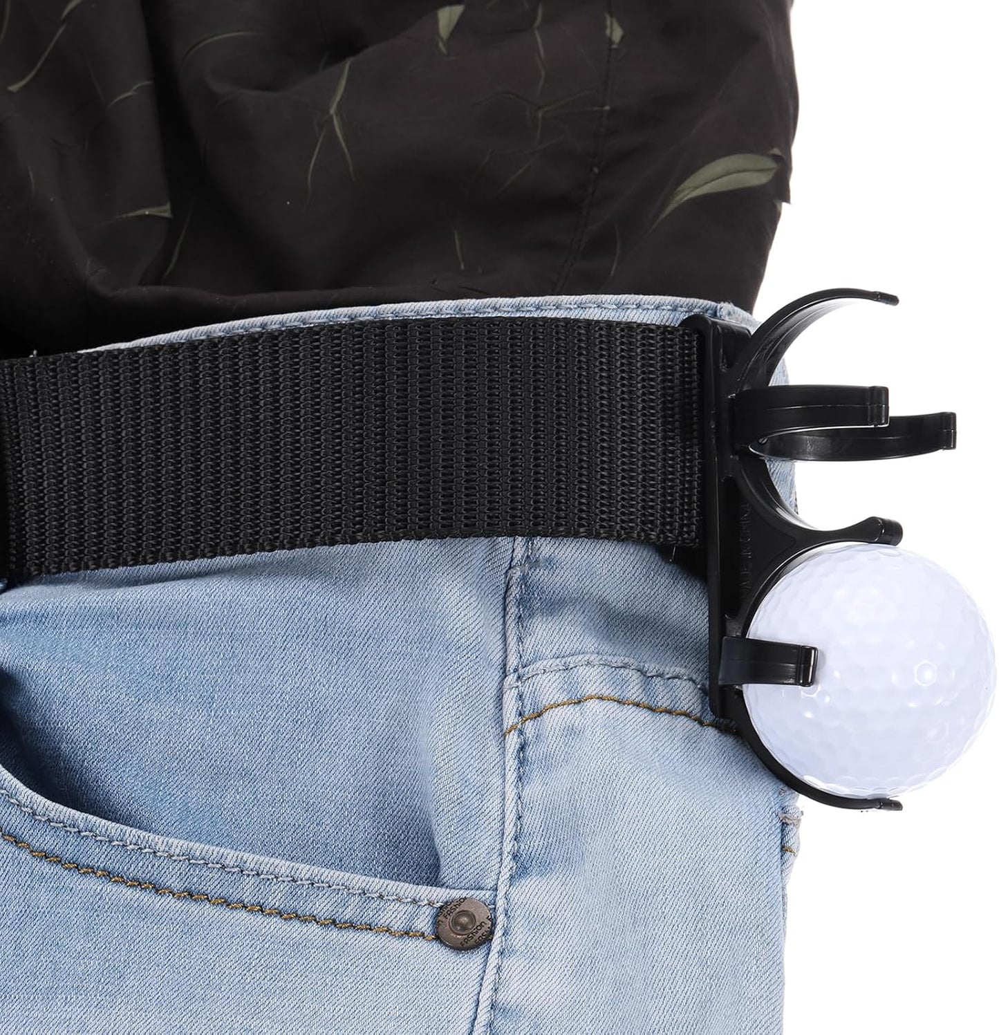 PATIKIL Golf Ball Holder, 2 Pcs Plastic Rotatable Foldable Hold 2 Balls Golf Clip Accessories for Ball Games Attachment on Waist Belt, Black