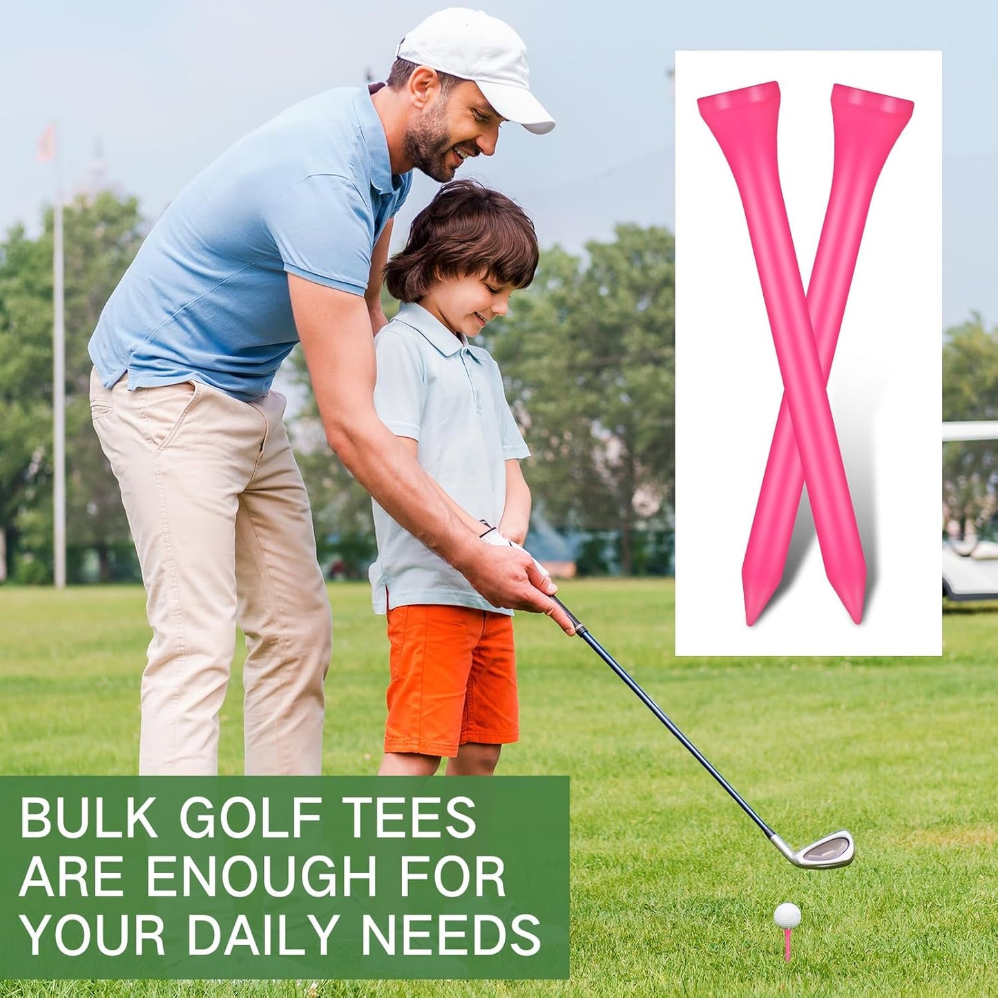 Mudder 600 Pack Golf Tees Bulk Wooden Golf Tees Wood for Men Balls Accessories