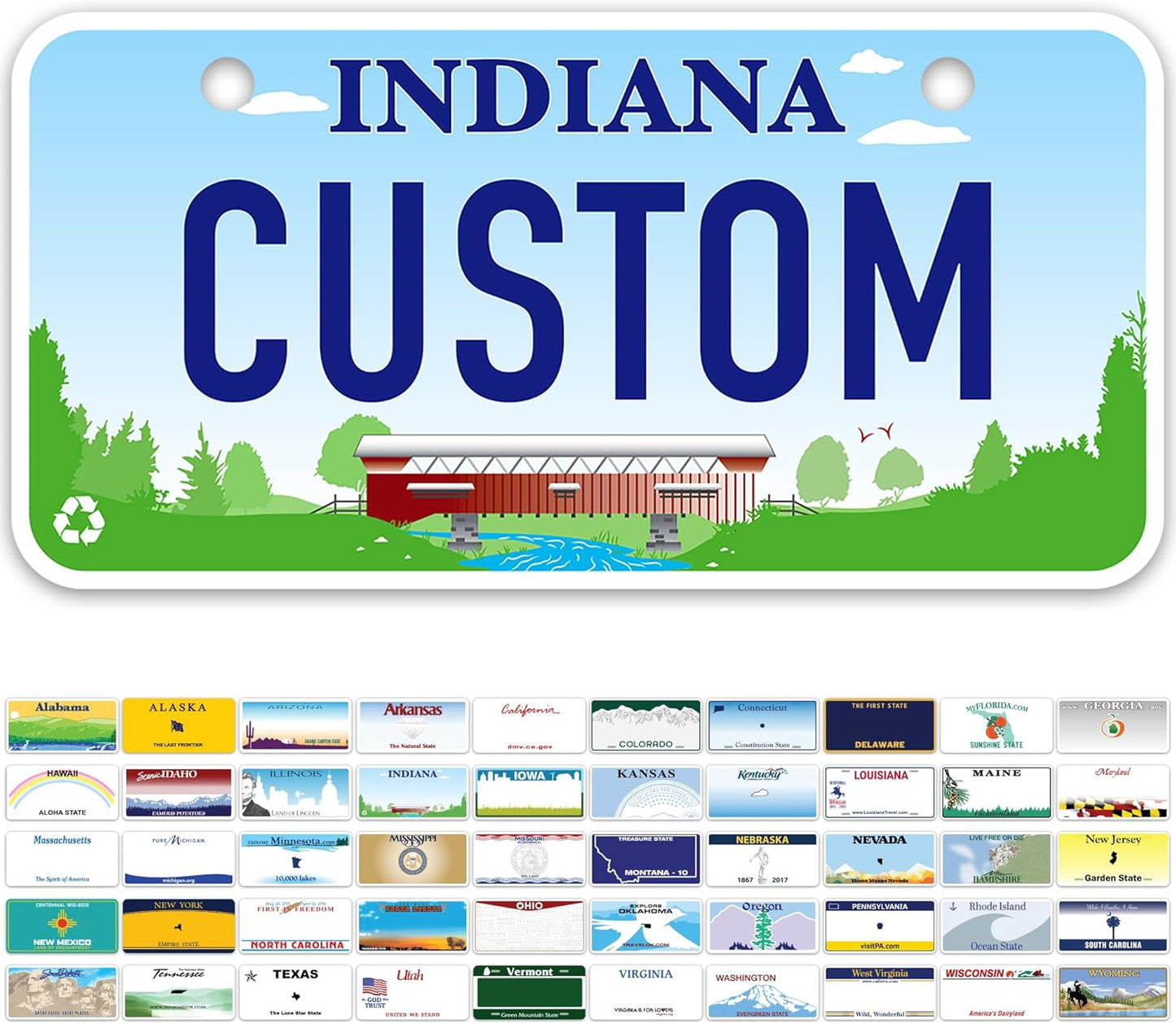 Mini License Plates, Personalized License Plates, Custom for Car, Bikes, ATV, Kids Car, Golf Cart, Jeep, 2x4 Inch, Rust-Free Fade Resistant Aluminum, USA Made by My Sign Center (Indiana)