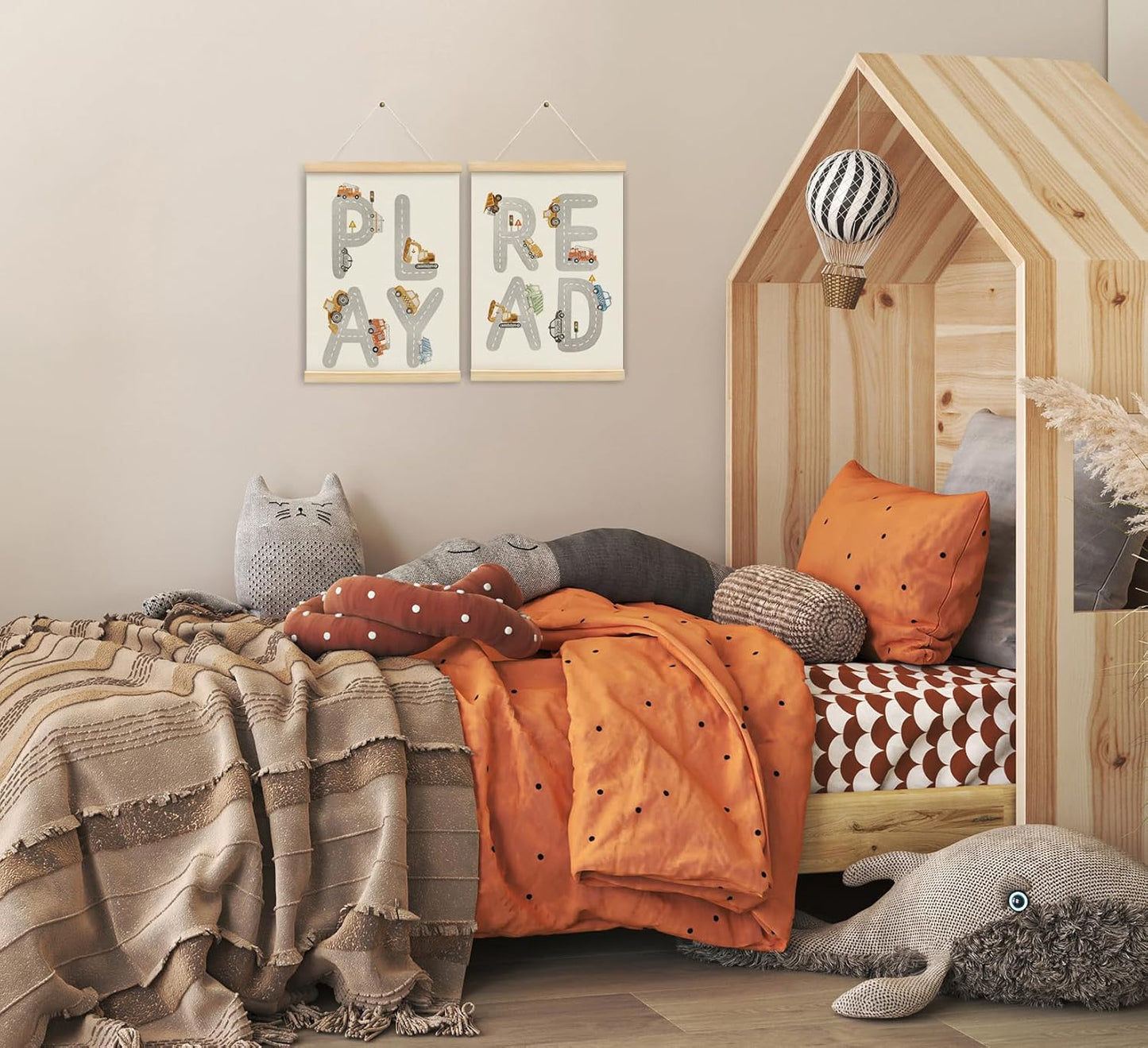 KDHTY Toddler Boy Room Decor,Cars Decor for Boys Room,Playroom Wall Decor Canvas Hanging Banner,Nursery Toddler Room Decor Kids Playroom Art,Reading Corner Decor,12 x 16 Inch,Set of 2