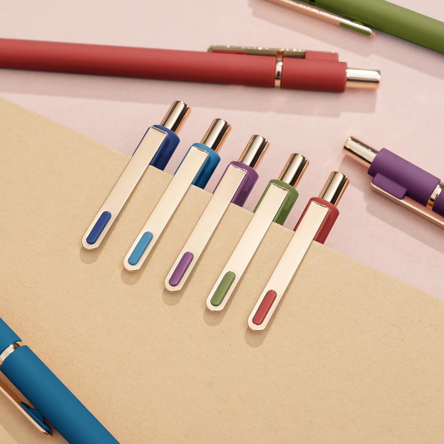 Linbsunne Gel Pens Black Ink Pens for Office 0.5mm Fine Point Pen Smooth Writing Retractable (Vintage-10 pcs)