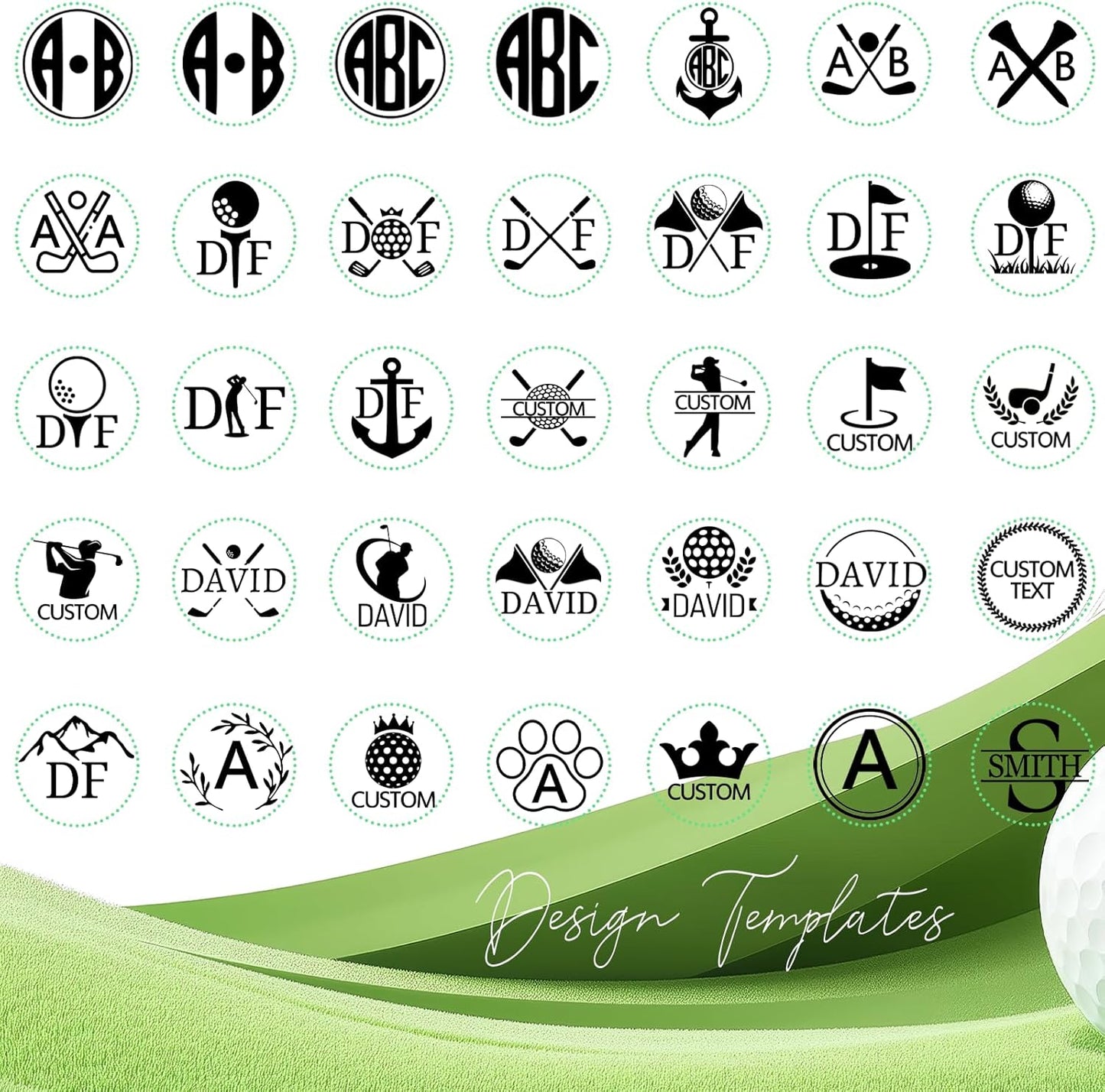 xrlsg Golf Ball Stamp Personalized Golf Ball Marker Custom Monogram Ball Stamper Golf Accessories Gifts for Men Dad Golfers