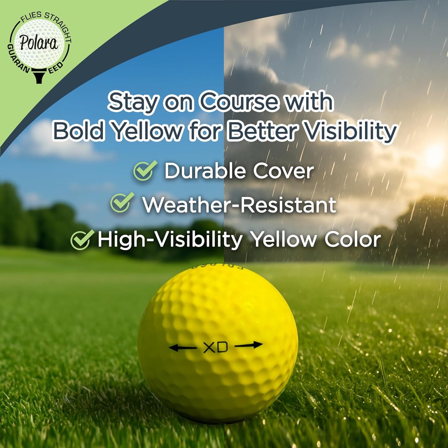 Polara Golf Self-Correcting Golf Balls – Soft Feel, Anti-Slice & Hook Correction, Exceeds USGA Limits, Dimple Pattern, High-Performance Balls for Men & Women