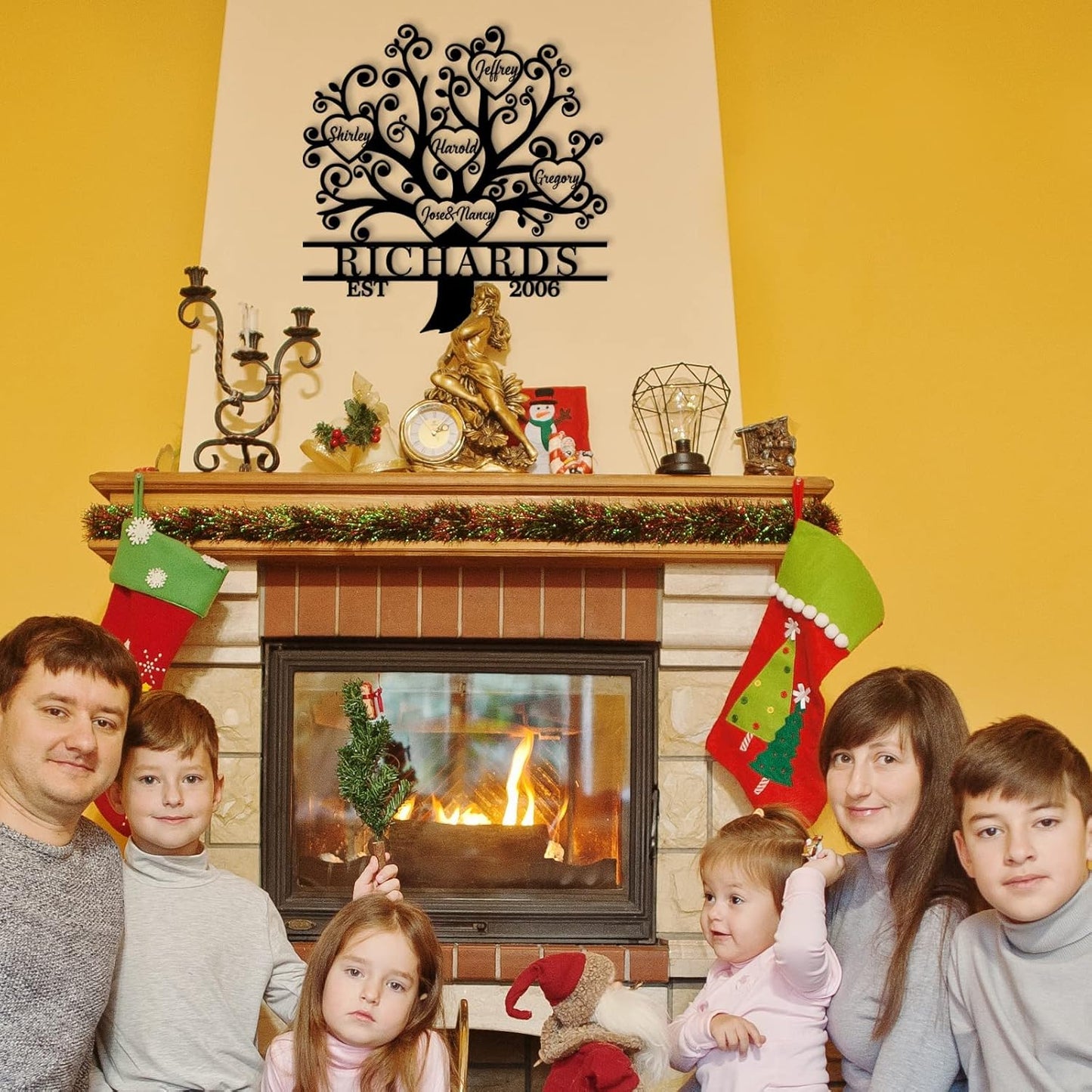 Personalized Tree of Life Metal Sign, Metal Sign with Kids Names, Personalized Family Name Gift, Family Keepsake 50 Year Anniversary for Mom Grandma, Custom Wall Decor