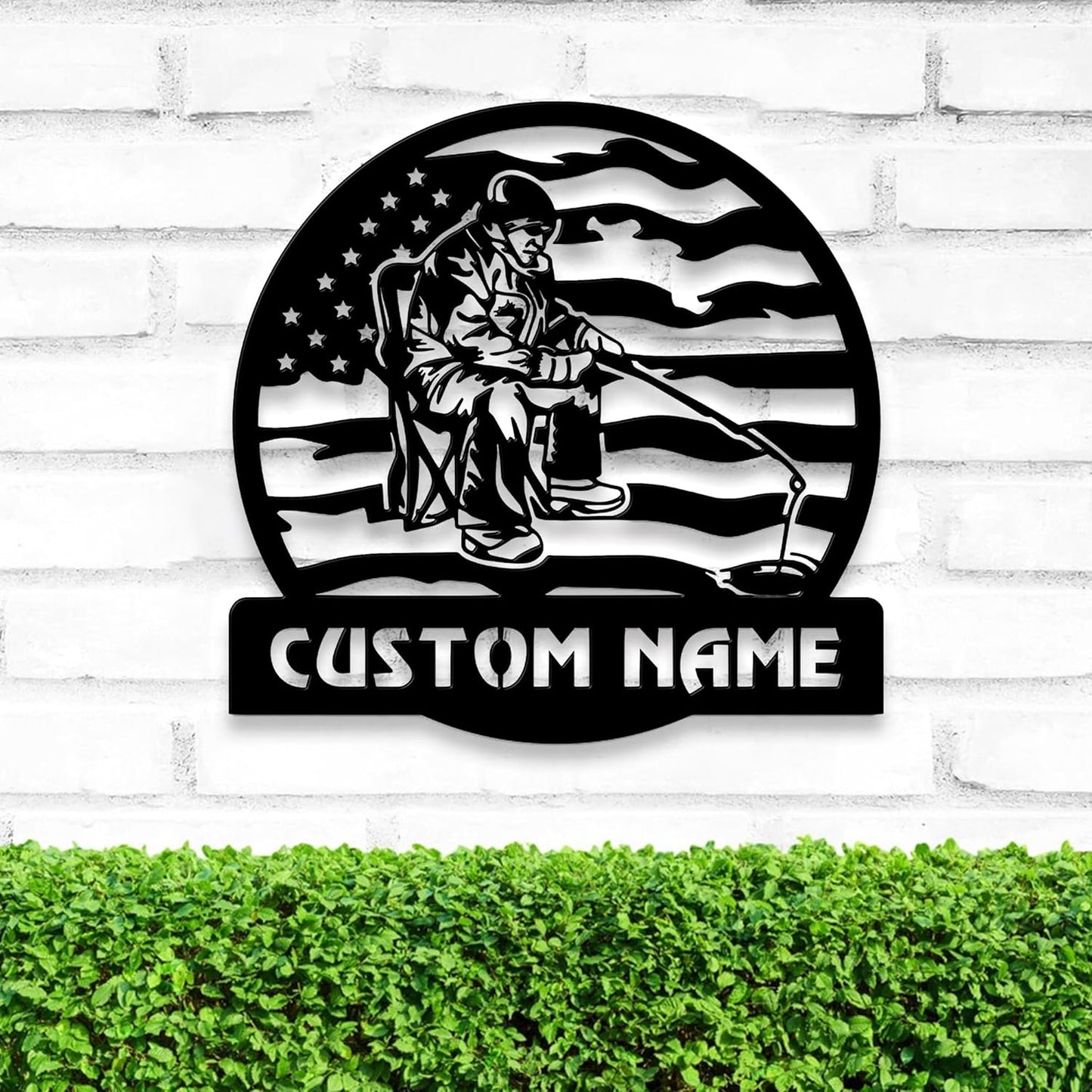 Custom Ice Fishing Metal Wall Art, Personalized Ice Fishing Name Sign Decoration For Room, Afcultures Metal Sign, Wall Hanging, Home Decor, Birthday Gift, Christmas Gift