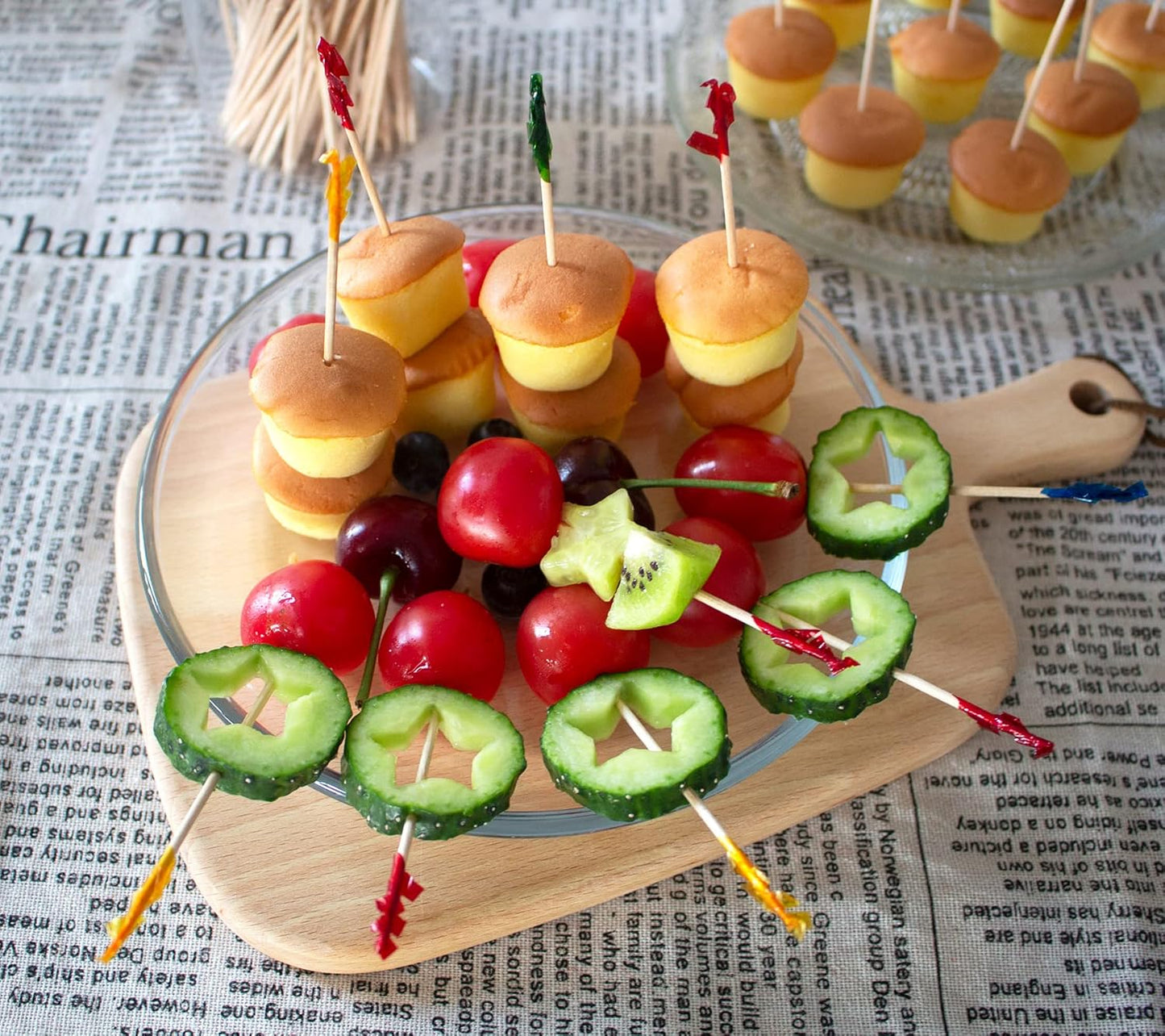 BLUE TOP Wood Frill Picks Frill Toothpicks 4 Inch Pack 1000,Decorative wood toothpicks,Cocktail Party Toothpicks for Fruit,Appetizers,Club Sandwiches,Great to use at Valentine's Day and Parties.