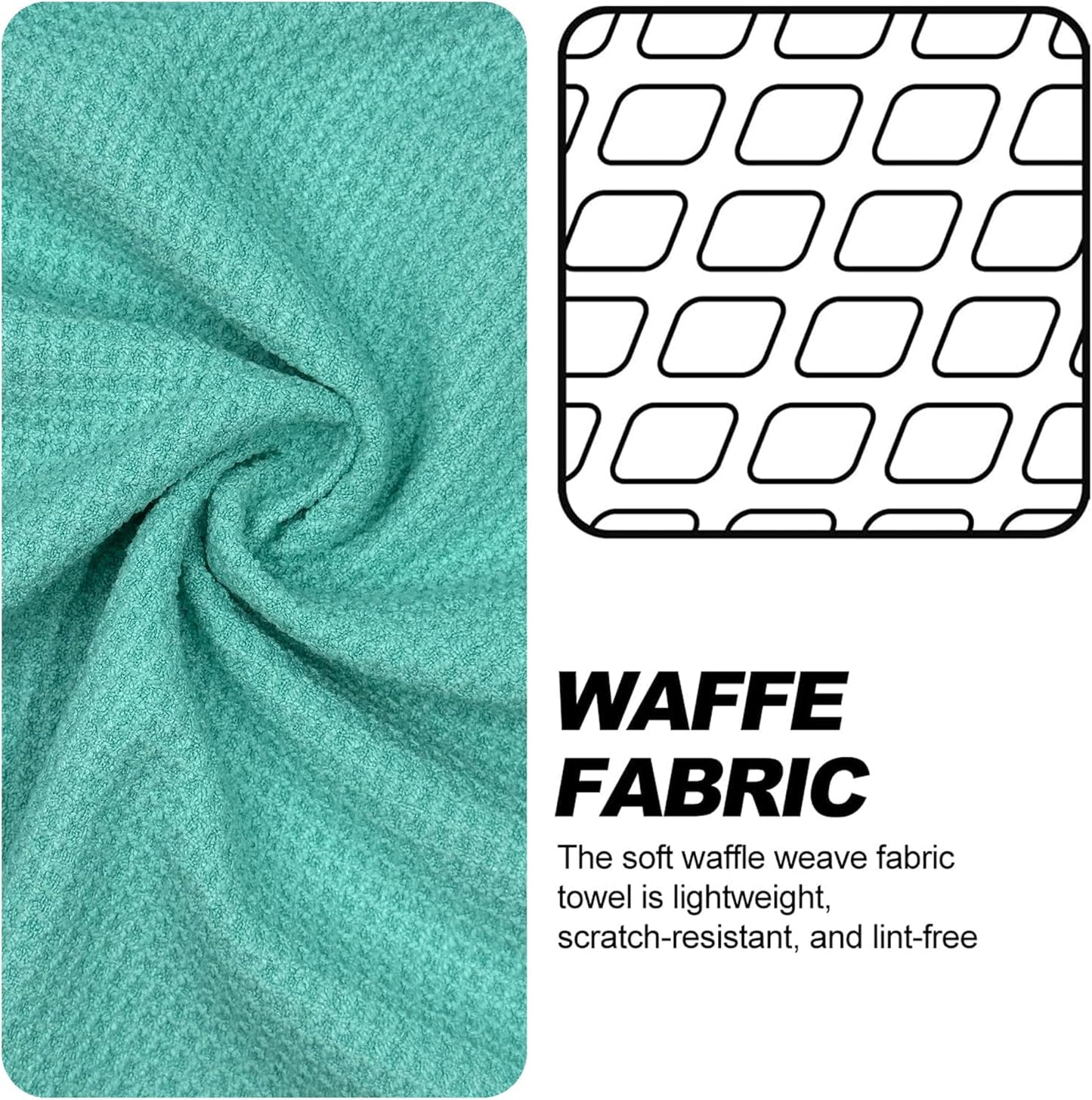 Small Magnetic Golf Towel with Clip, Microfiber Waffle Design - Industrial Strength Magnet for Glof Balls, Golf Bags, Carts Clubs - Green