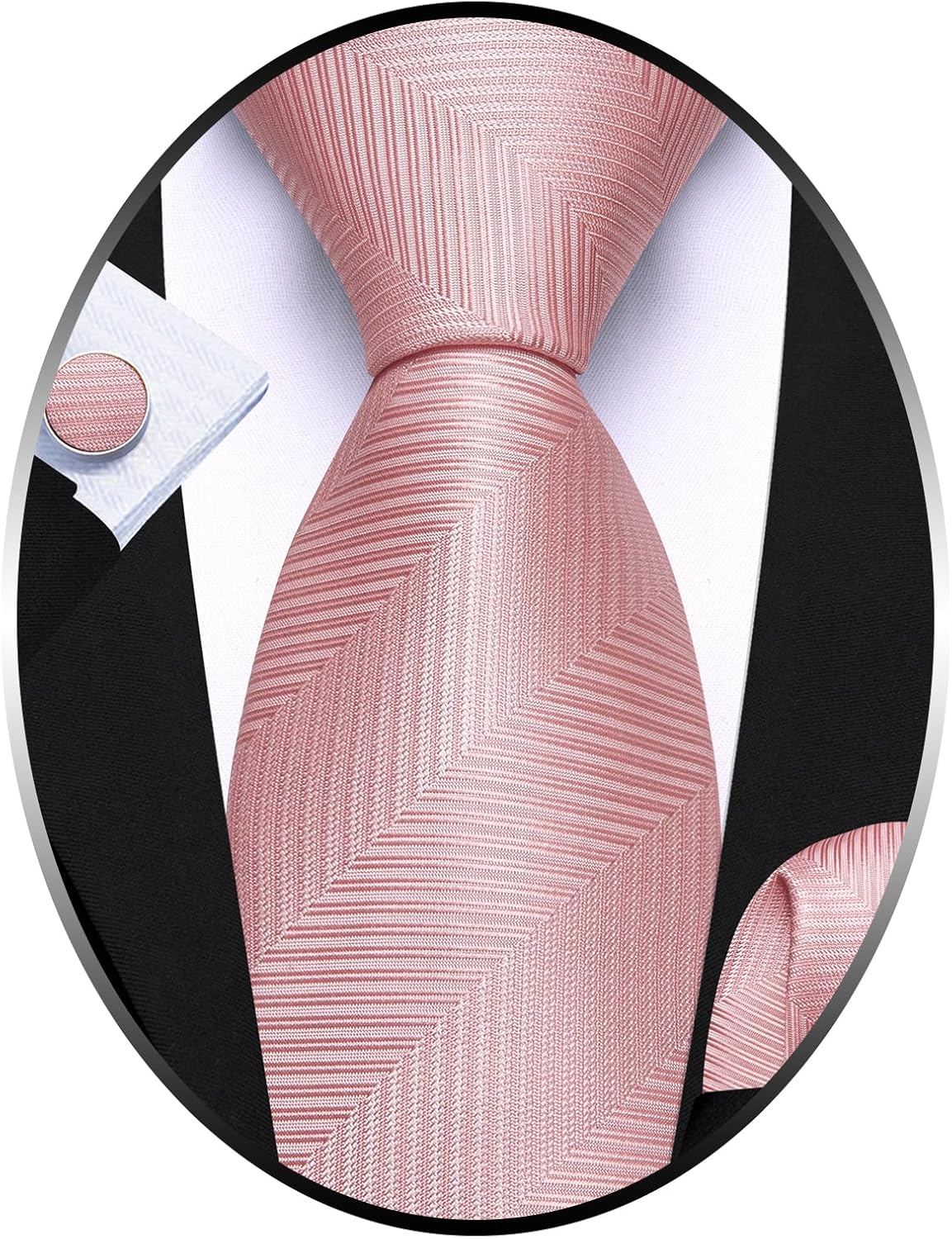 Barry.Wang Designer Classic Ties for Men Set Formal Pocket Square Cufflink Check Plaid