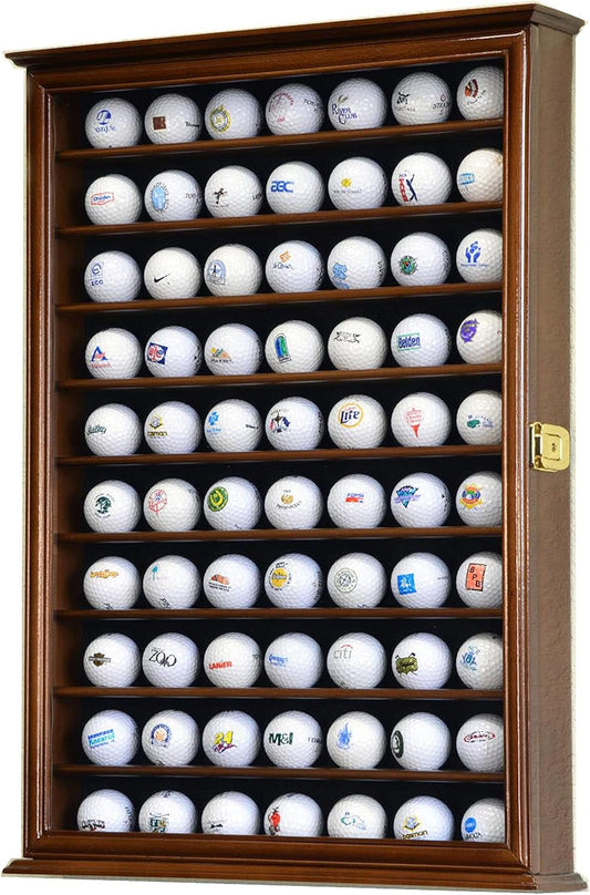 70 Golf Ball Display Case Cabinet (Walnut)