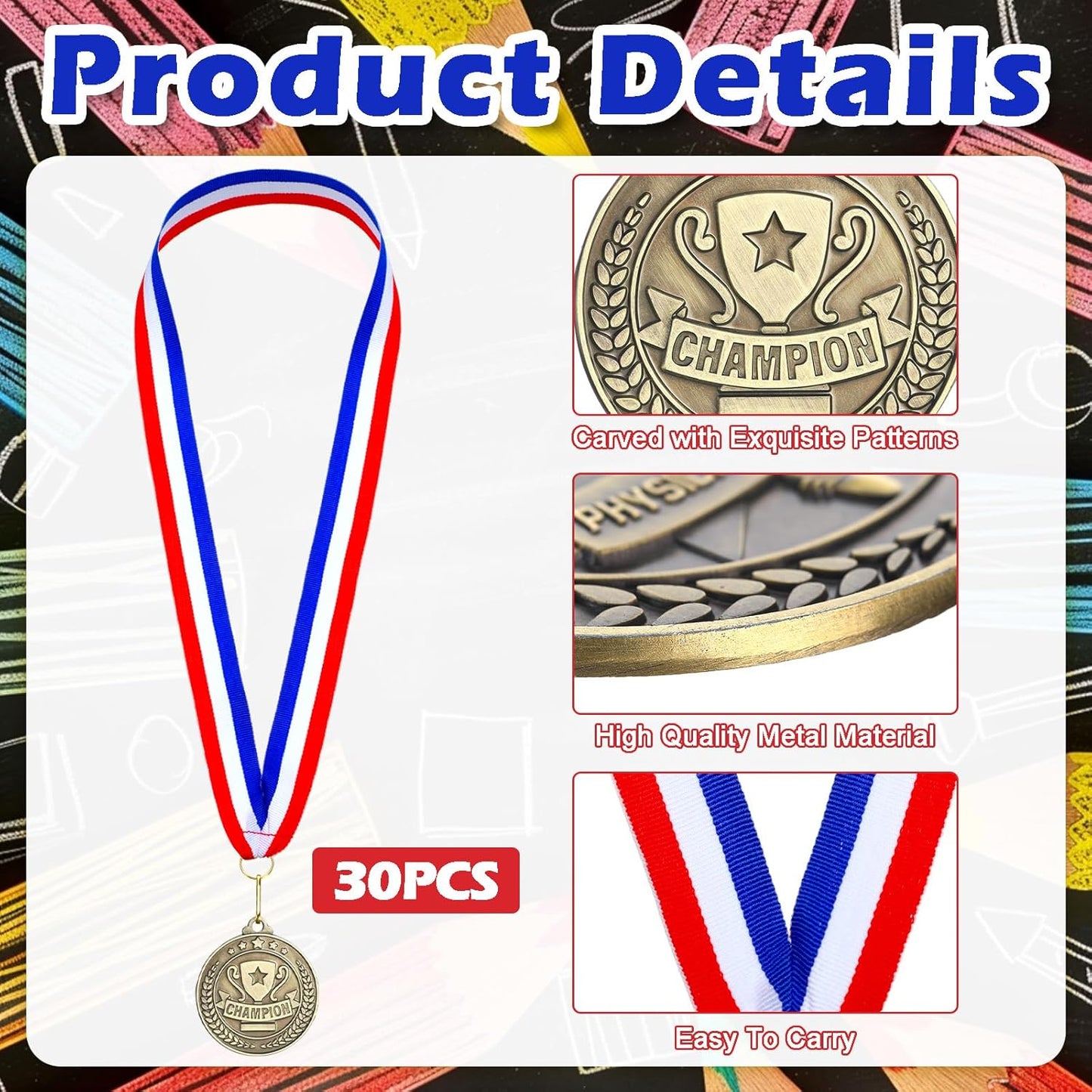 Remuuly 30 Pcs Gold Medals Bulk 2'' Basketball Soccer Baseball Volleyball Football Lacrosse Kickball Cheer Bowling Trophy Medals for Awards for Sports Participation Winner Gift