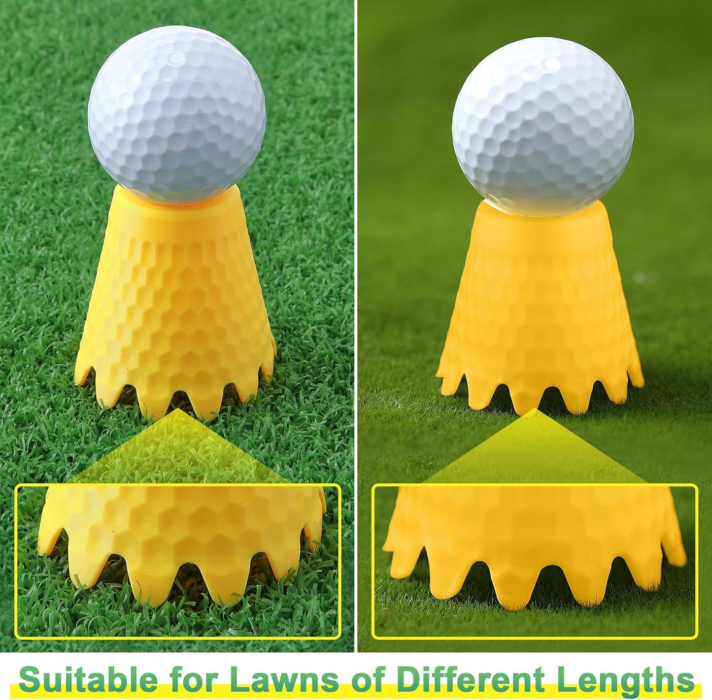 8 Pack ‌Simulator Golf Tees, TPU Unbreakable Material, Height from 1/4" to 2", Suitable for Indoor, Outdoor, Winter, Golf Mats, Turf and Driving Range