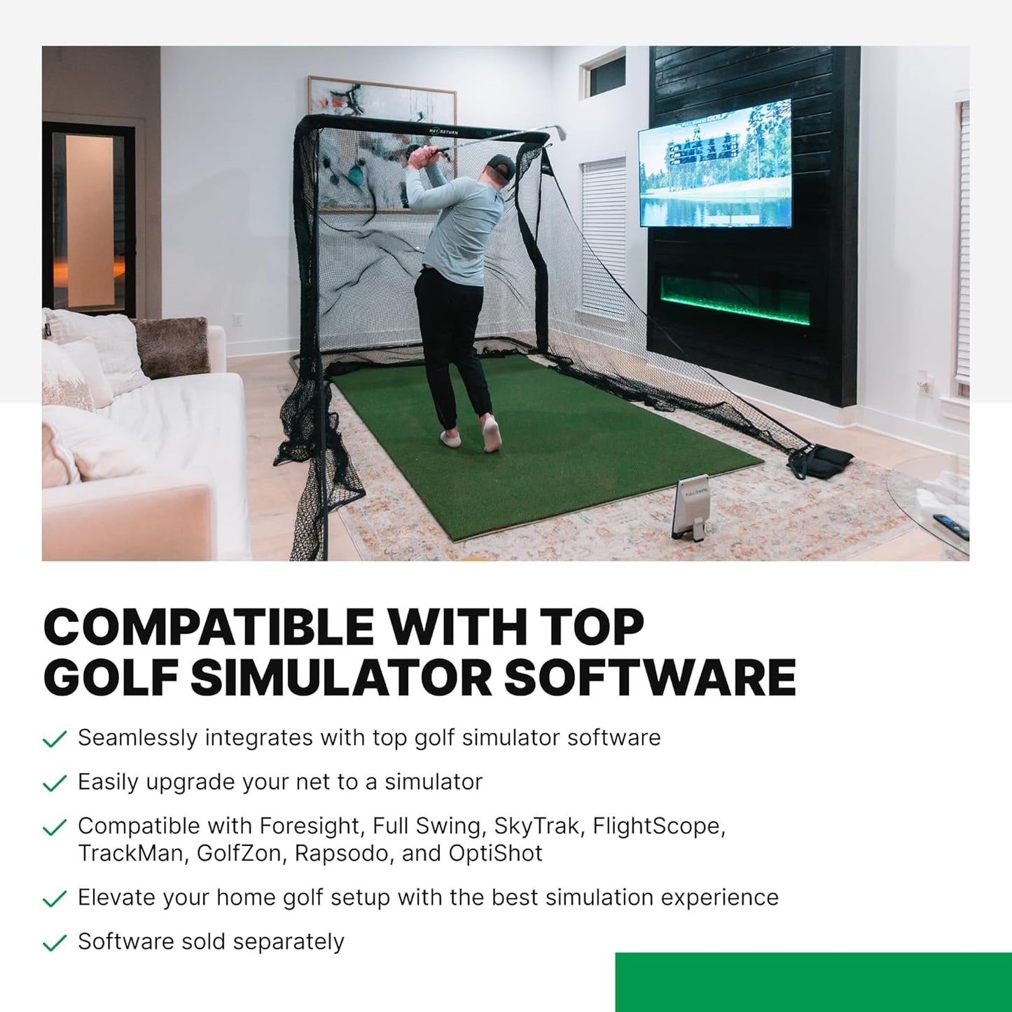 The Net Return Home/Pro Series Golf Net, Multi-Sport, 7x7 ft – 8x7.5 ft, Auto Ball Return, Portable for Indoor/Outdoor