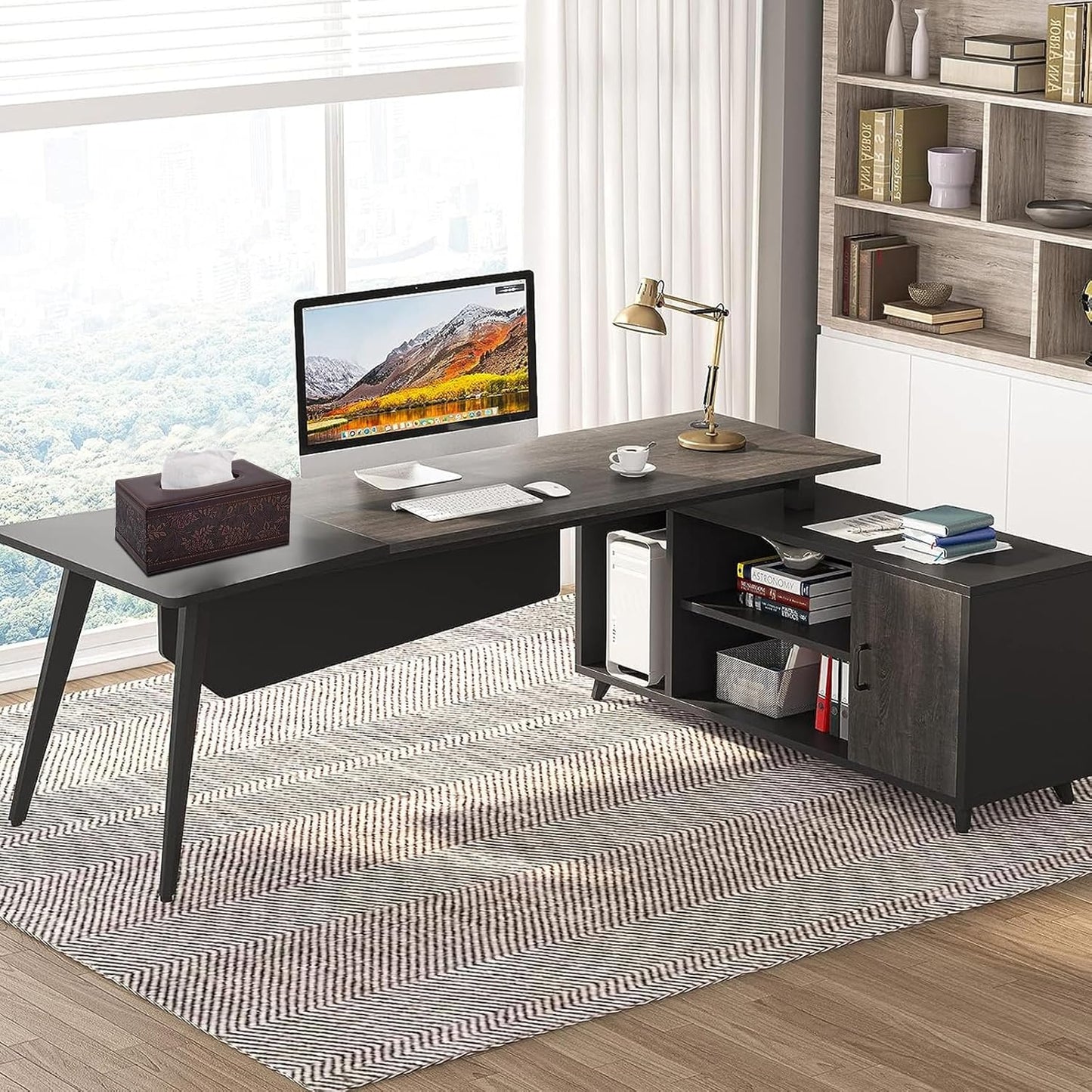 PU Leather Tissue Box Cover Tissue Box Holder Rectangle Tissues Organizer with Magnetic Bottom,Decorative Napkin Caddy for Vanity Dresser Night Stand Table Countertop Home Office Car,Retro