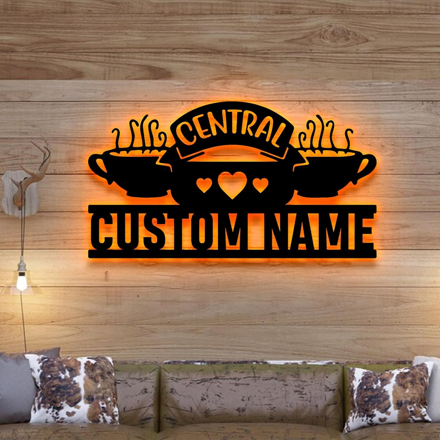 Custom Friends Coffee Central Wall Decoration, Gift For Coffee Lovers, Laser Cutting Metal Sign, Outside Wall Hanging, Home Decor, Birthday Gift, Christmas Gift