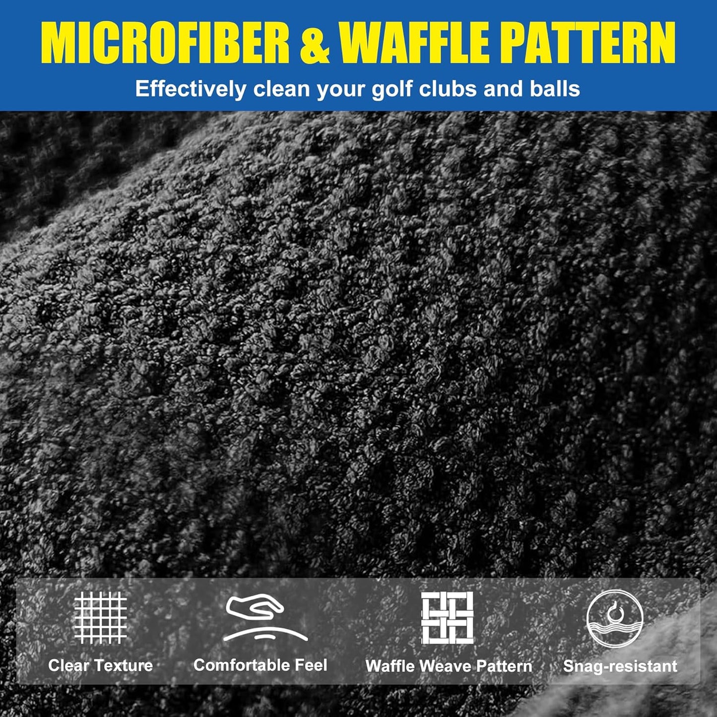 Golf Club Cleaning Kit, Absorbent Golf Towel with Waffle Design and Large Capacity Golf Club Cleaning Spray Brush, Portable Golf Club Cleaner Accessories for Men Women