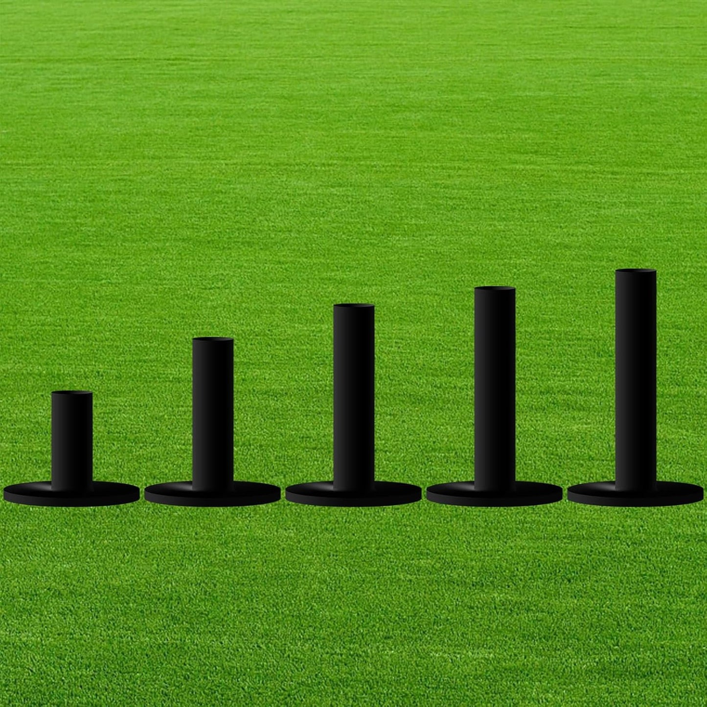 FINGER TEN Golf Rubber Tees Driving Range Value 5 Pack, Mixed Size or 5 Same Size for Practice Mat