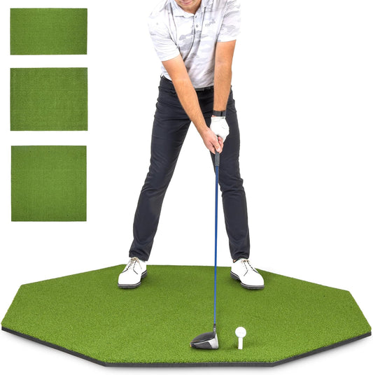 GoSports Elite Golf Hitting Mats for Indoor/Outdoor Practice – Choose Size – Turf Driving Range Mats for Golf Simulators and Practice