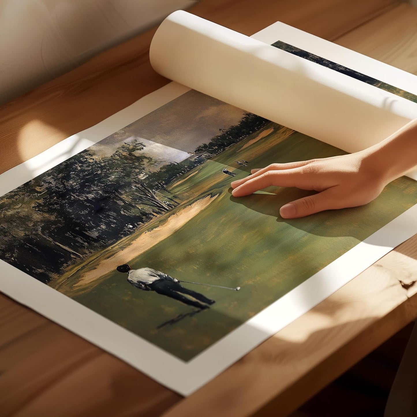 Vintage Golf Course Premium Giclee Fine Art Prints - Antique Style Golf Course Painting Posters, Golf Wall Art, Aesthetic Golfing Poster for Home Office Decor, Ready to Frame