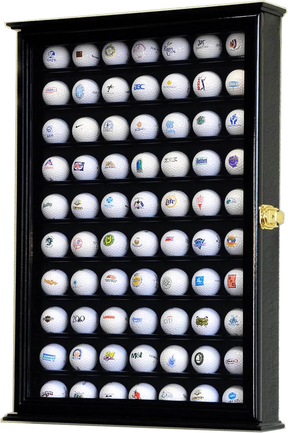 70 Golf Ball Display Case Cabinet (Black)