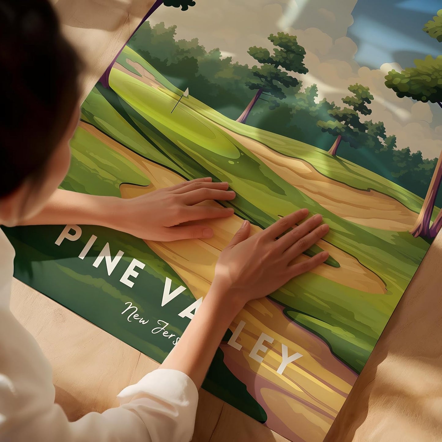 Golf Course Premium Giclee Fine Art Prints - Augusta, Pebble Beach, Pinehurst, Golf Course Posters, Golf Wall Art, Aesthetic Poster for Home Office Decor, Ready to Frame