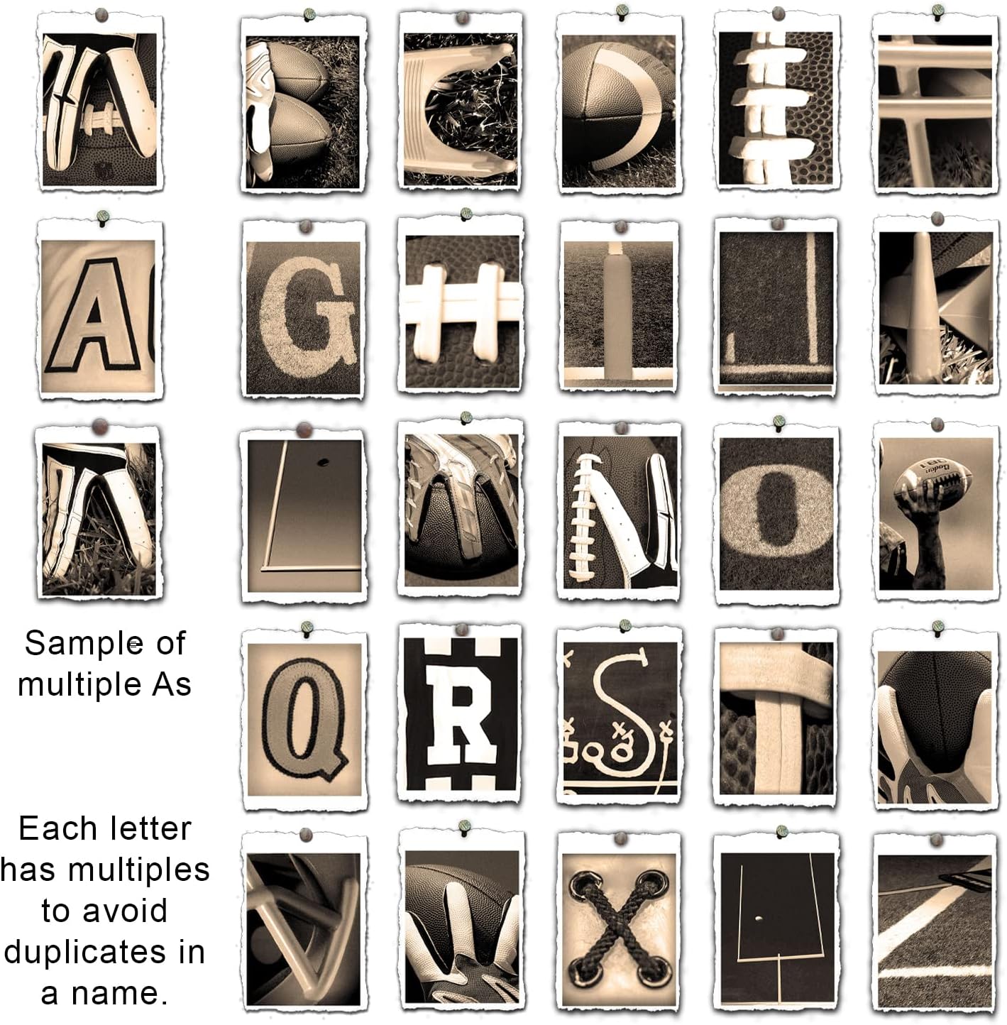 FOOTBALL Personalized Name Art Decor print for man cave, boys room, or office! (10"x30" Stretched Canvas - VINTAGE)