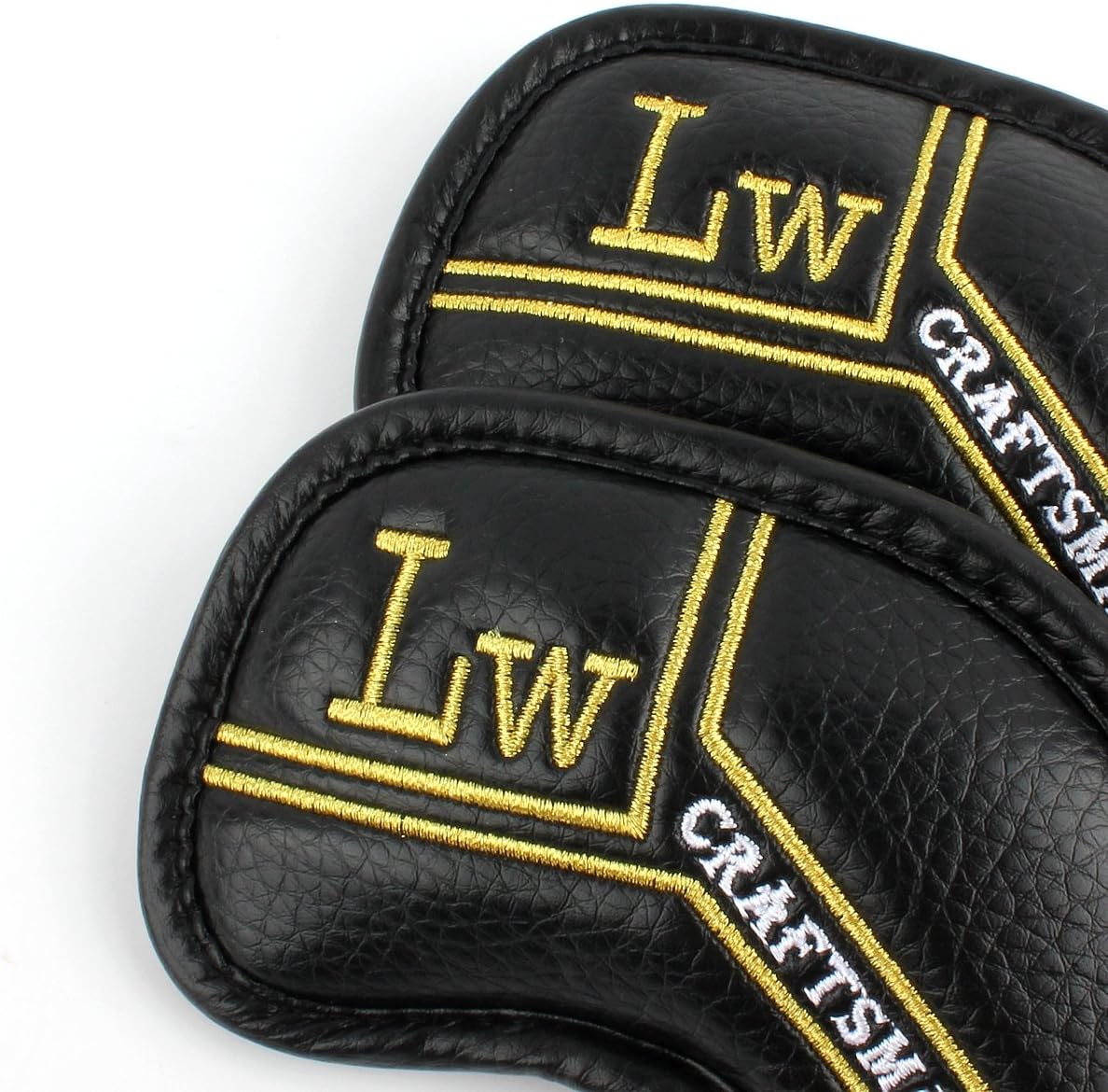 CRAFTSMAN GOLF 12pcs or 1pc Black Leather Golf Iron Head Covers Set Headcover Colorful Number Embroideried for Callaway Ping Taylormade Cobra Also Custom Version w/Your Name