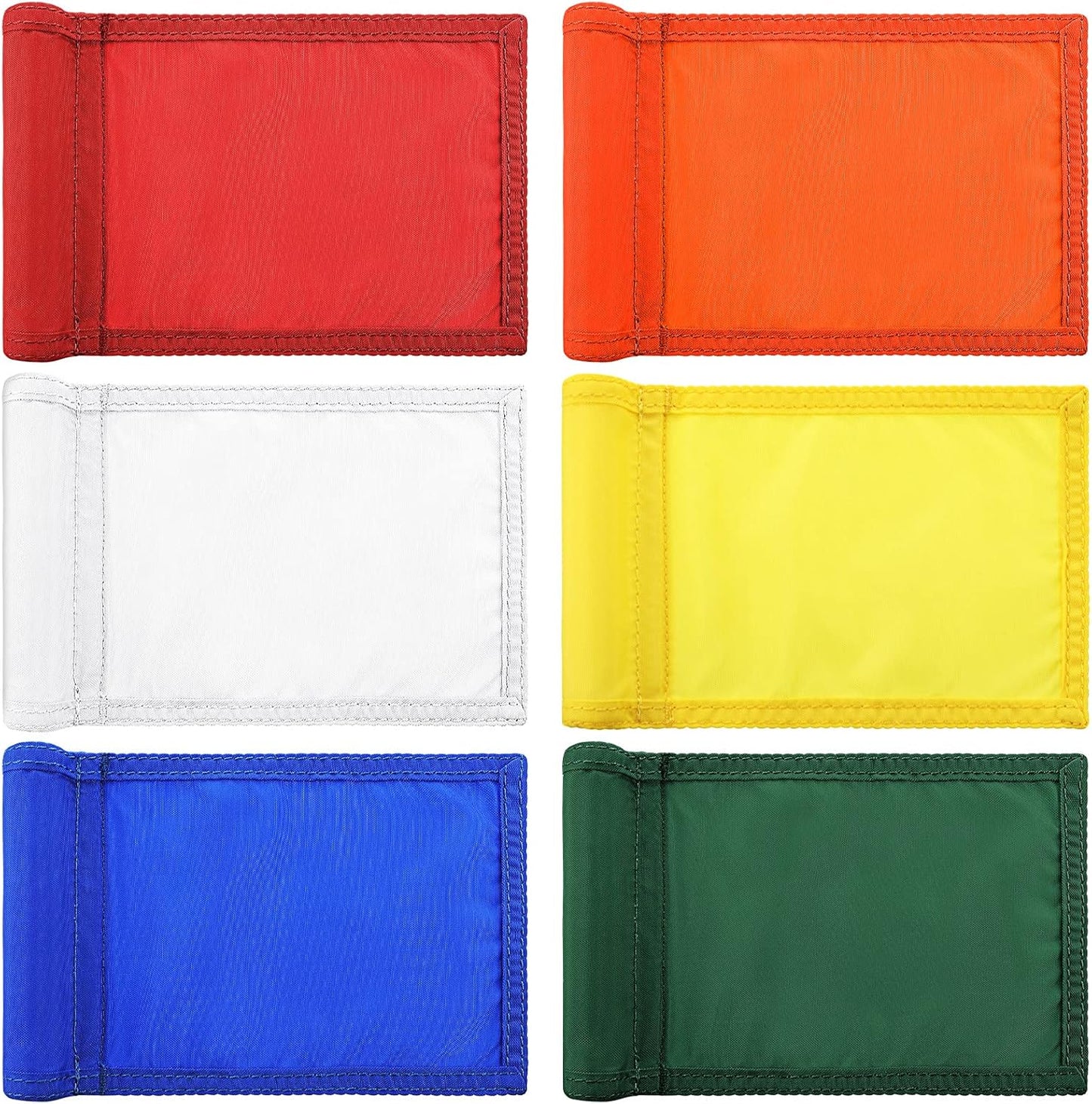 Oudain 6 Pcs Golf Target Flag with Tube Inserted Waterproof Putting Golf Flags 420D Nylon Mini Pin for Yard Indoor Outdoor Backyard Garden Portable, 8 x 6 Inch