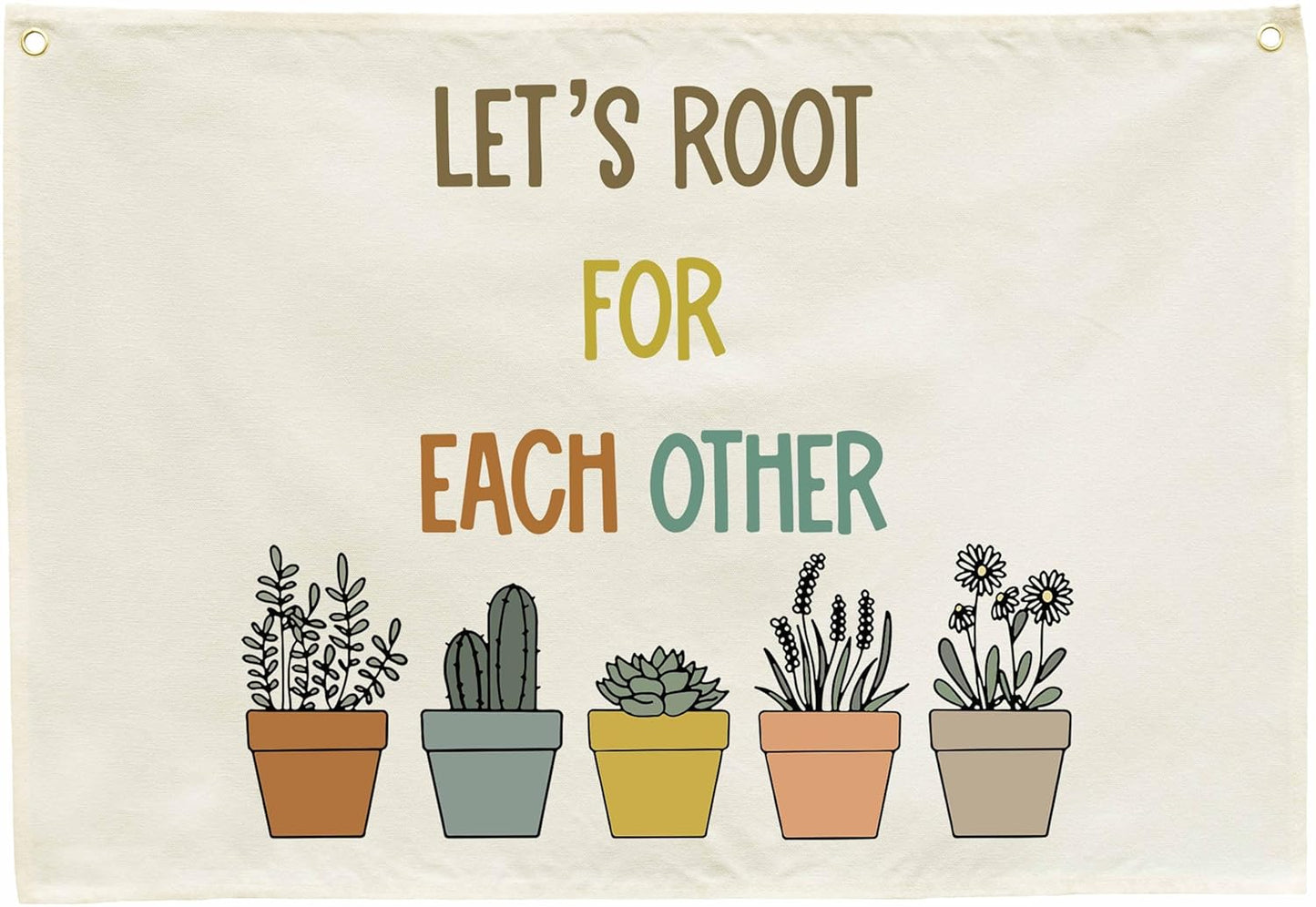 Classroom Decor-Classroom Poster-Child Art-Nursery Sign-Hanging Rectangle Banner Flag Wall Decor-Mental Health-Positive Affirmation Growth Quote-Christmas Gift-Let's Root for Each Other-28.5"L×20"W