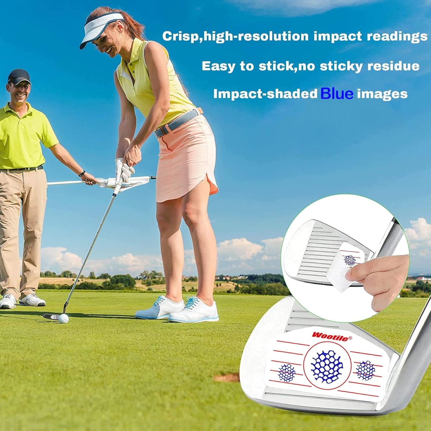 Golf Driver Impact Tape Labels 180Pcs Golf Impact Stickers Golf Clubs Labels for Swing Training Irons and Woods Iron Ball Hitting Recorder Standard Irons Woods Sticker,Training Aids for Swing Practice