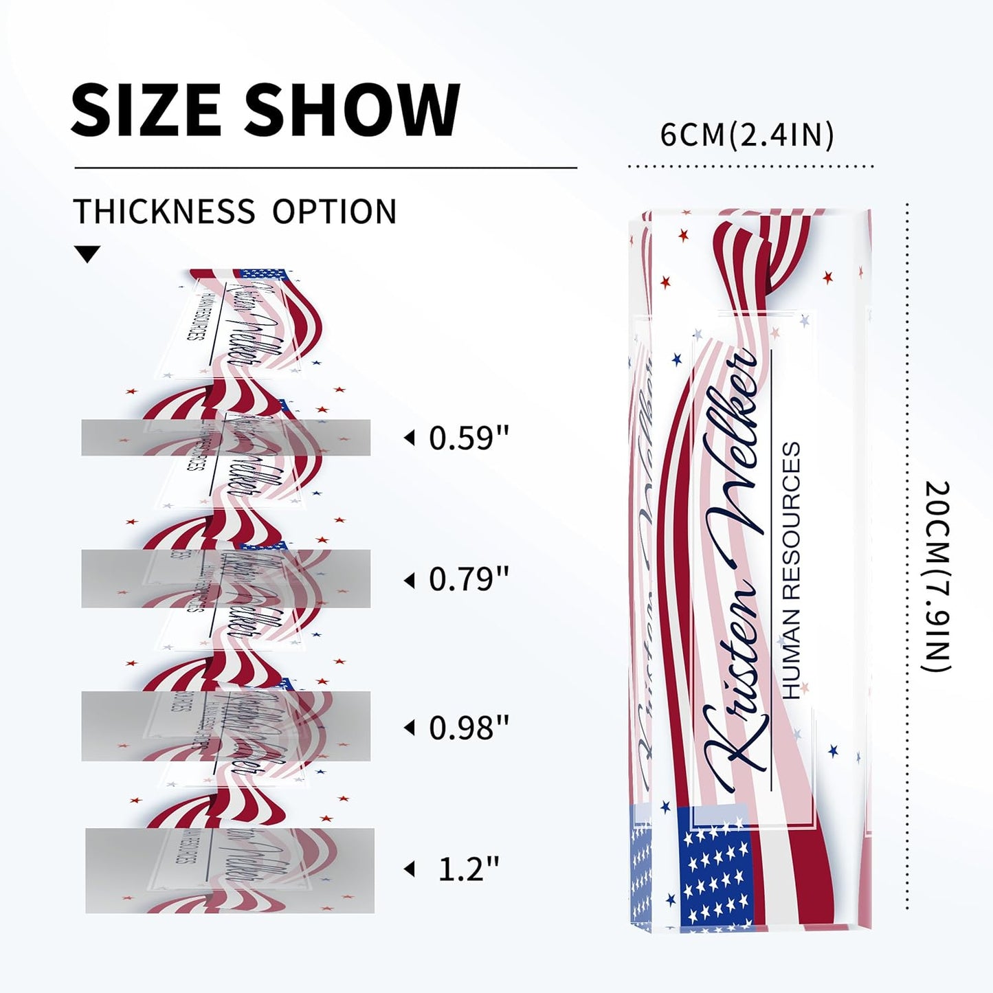 Personalized Name Plate for Desk Custom Acrylic Desk Name Plate Custom Employee Appreciation Gifts Office Gifts for Women, Men, Boss, Coworkers, Teacher, Nurse (Flag 2)