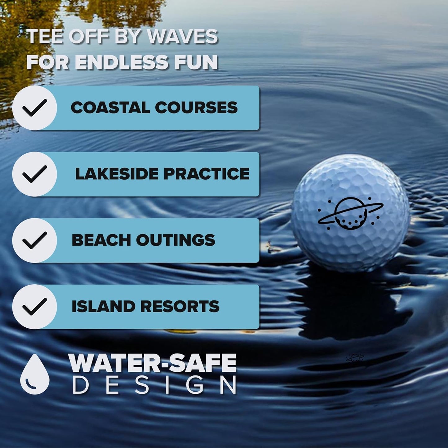 HydroStar Floating Golf Balls – Lightweight Golf Balls for Water Hazards & Pool Practice - Golf Balls That Float in Water