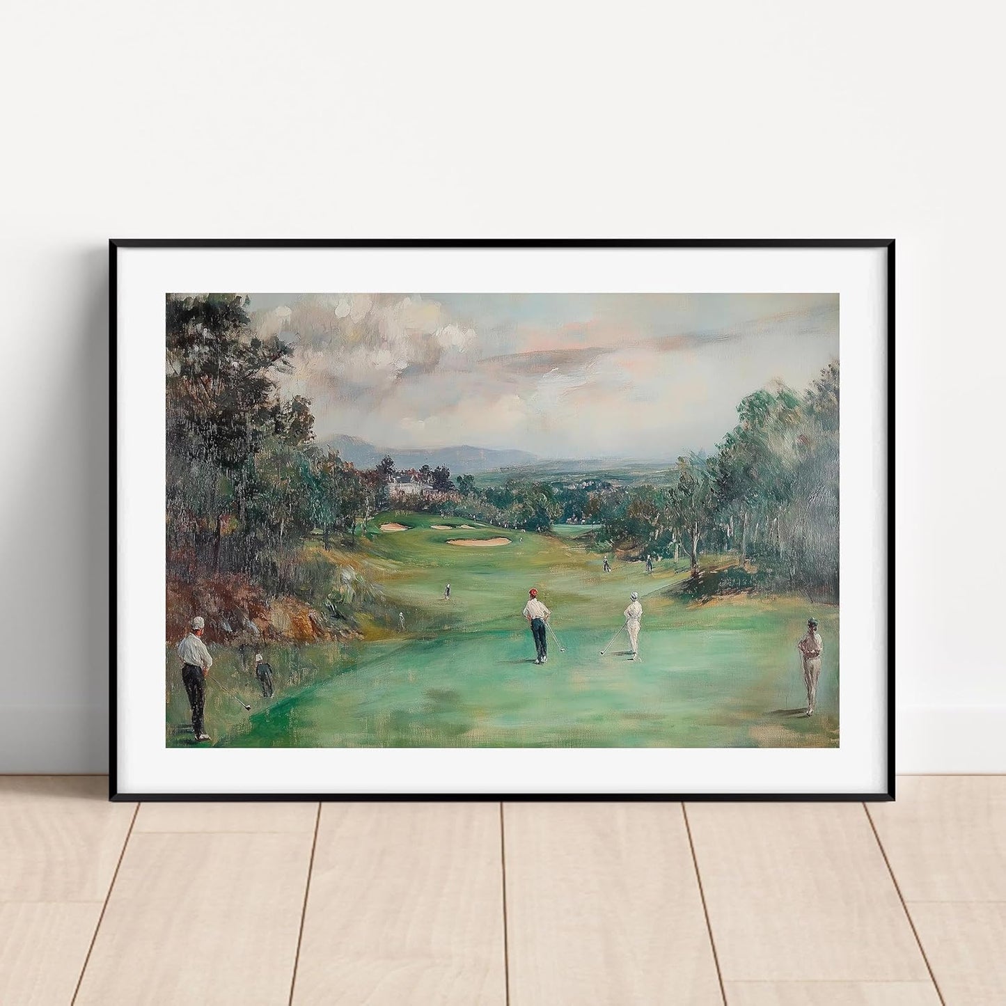 Vintage Golf Course Premium Giclee Fine Art Prints - Antique Style Golf Course Painting Posters, Golf Wall Art, Aesthetic Golfing Poster for Home Office Decor, Ready to Frame