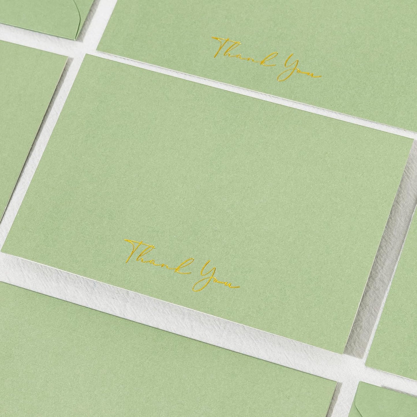 Crisky Thank You Cards with Envelopes & Stickers， 50 Pack Green Bridal Shower Graduation Thank You Cards Small Business, Wedding Baby Shower Birthday Funeral Notes Bulk