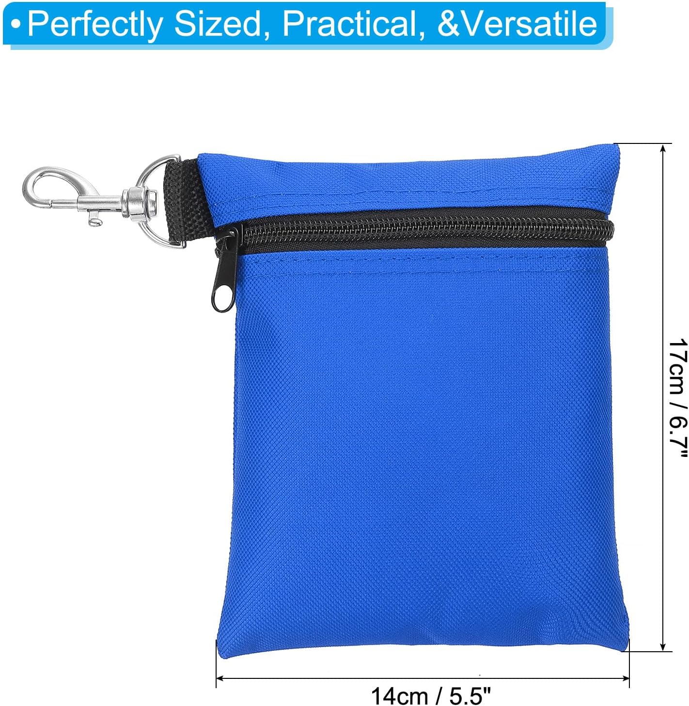 PATIKIL Golf Tee Pouch, Zipper Golf Ball Bag with Metal Lobster Claw Clip for Men Women Valuables Holder