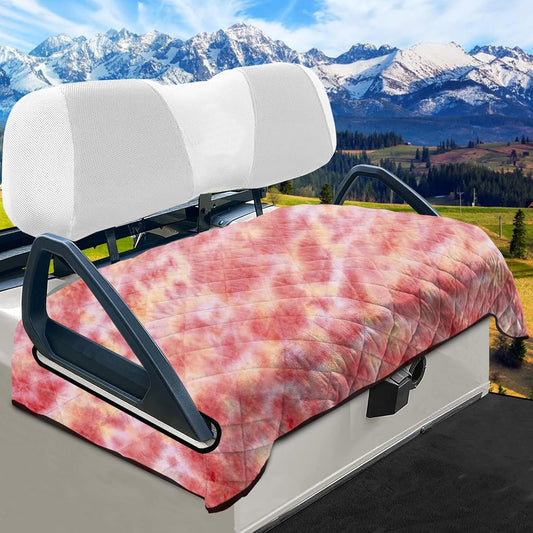YOKYHOM Golf Cart Seat Covers, Golf Cart Seat Blanket, Bright and Unique Colors, Soft and Comfortable, Suitable for EZGO, Yamaha, Club Car and Other Two-Seat Golf Carts, 51" x 30", Red Yellow