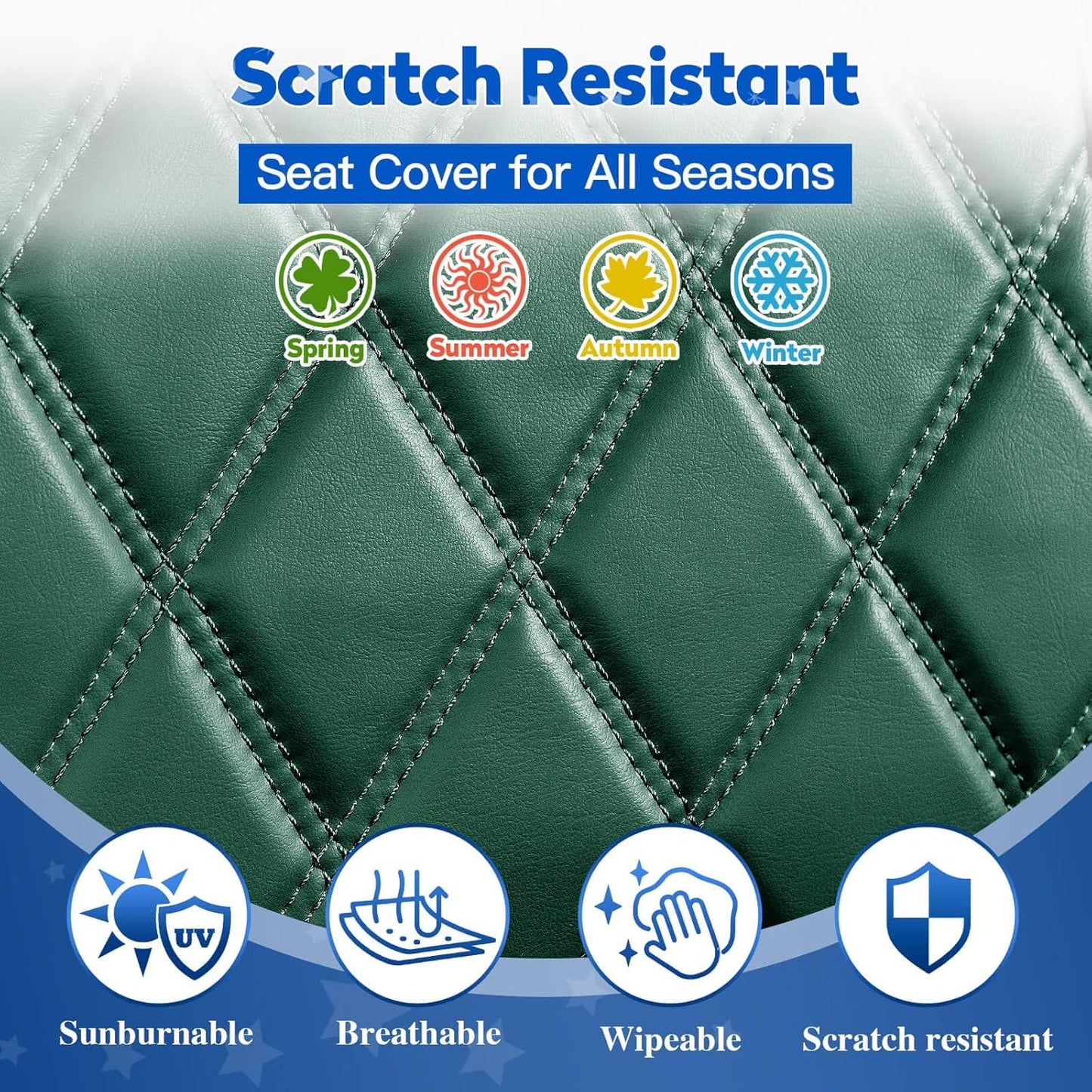 NOKINS Golf Cart Diamond Seat Covers Kit, Fit for Club Car Precedent OEM Standard Front Seat Cushion, Golf Cart Vinyl Seat Cover, No Nails Required