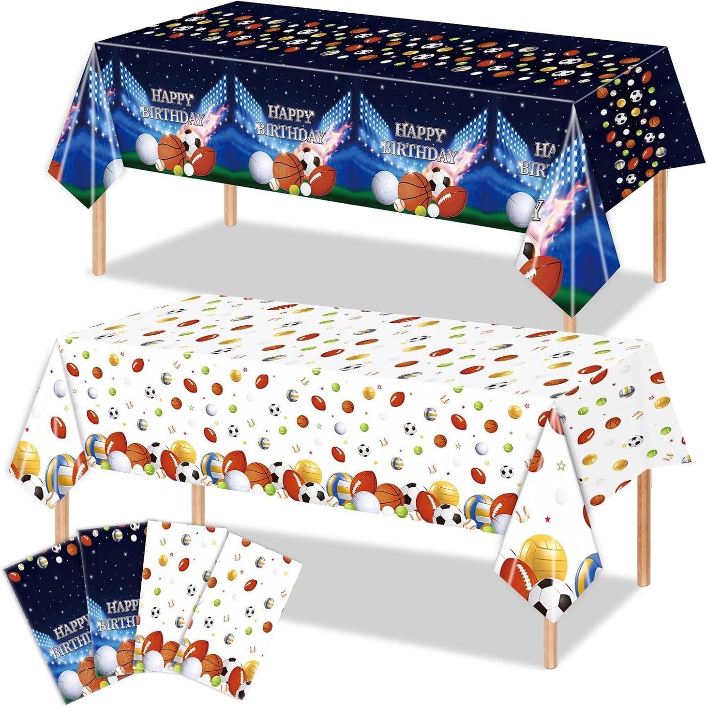 4Pcs Sports Tablecloth Sports Birthday Party Decorations All Star Table Cloth Cloths Sport Tablecloth Sports Themed Party Decorations