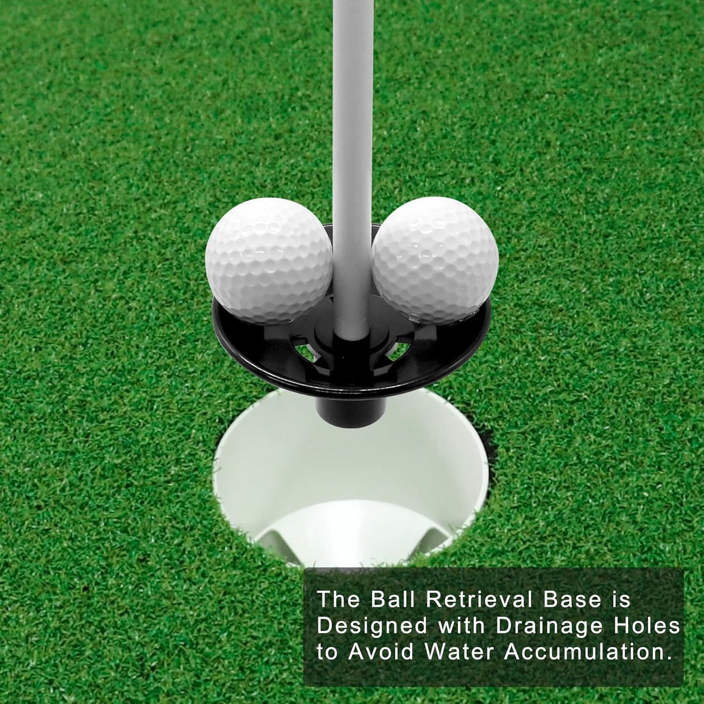 Golf Flagpole - Detachable Design - Ball Retrieval Base - Perfect for Backyard Practice Putting Green, Country Club, Driving Range - 3FT | 6FT in Height Optional