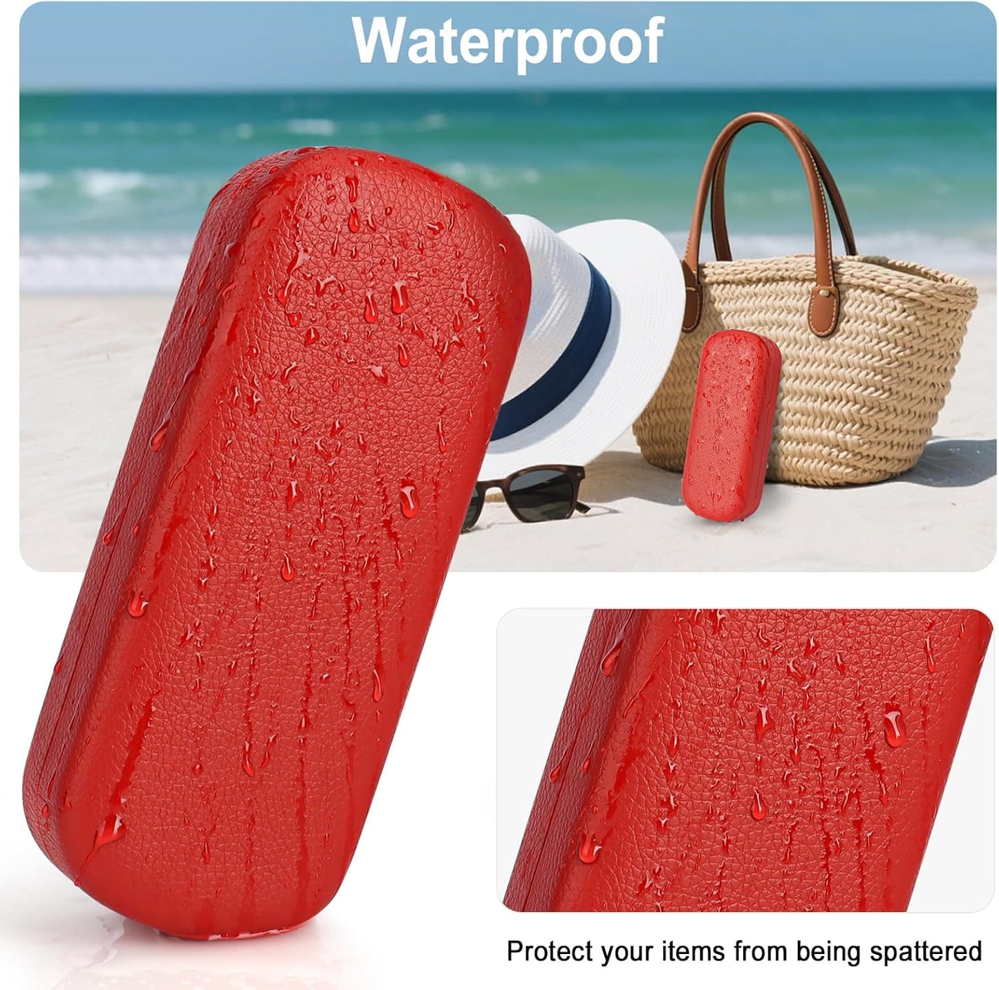 RayLove Glasses Case Hard Shell Eyeglass Case with Cleaning Cloth, PU Leather Protective Eye Glass Cases Fits Most Sunglasses