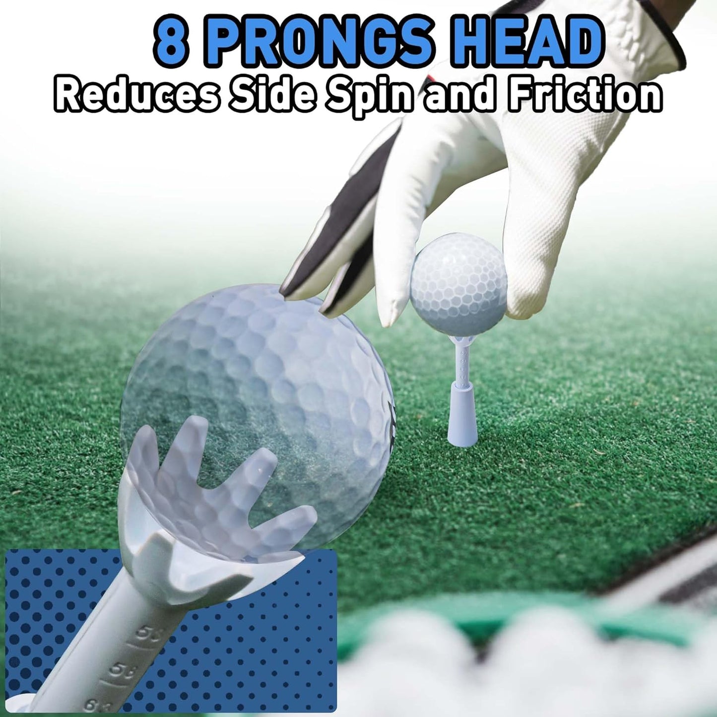 Adjustable Golf Tees - Essential Accessories for Men, Unbreakable & Durable - No Need to Repeatedly Pick Up (3 Pack White)