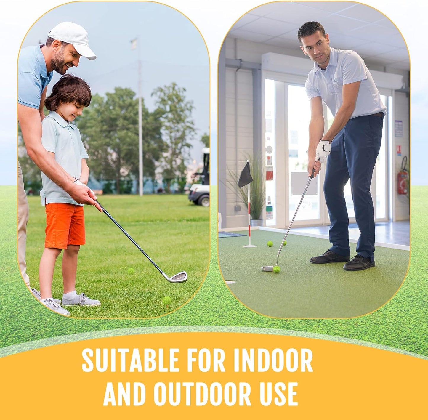 Junkin 24 Pcs Foam Golf Practice Balls Realistic Feel and Flight Training Sport Balls Elastic Soft Foam Golf Balls for Indoor or Outdoor Backyard Training