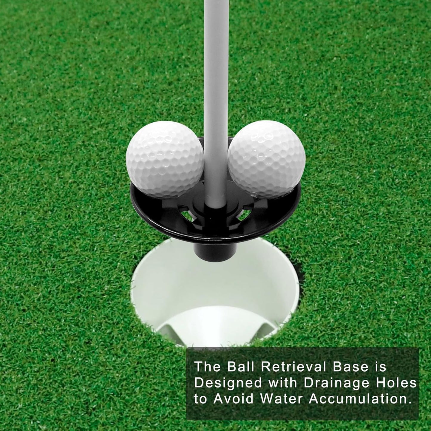 Golf Flagpole - Detachable Design - Ball Retrieval Base - Perfect for Backyard Practice Putting Green, Country Club, Driving Range - 3FT | 6FT in Height Optional