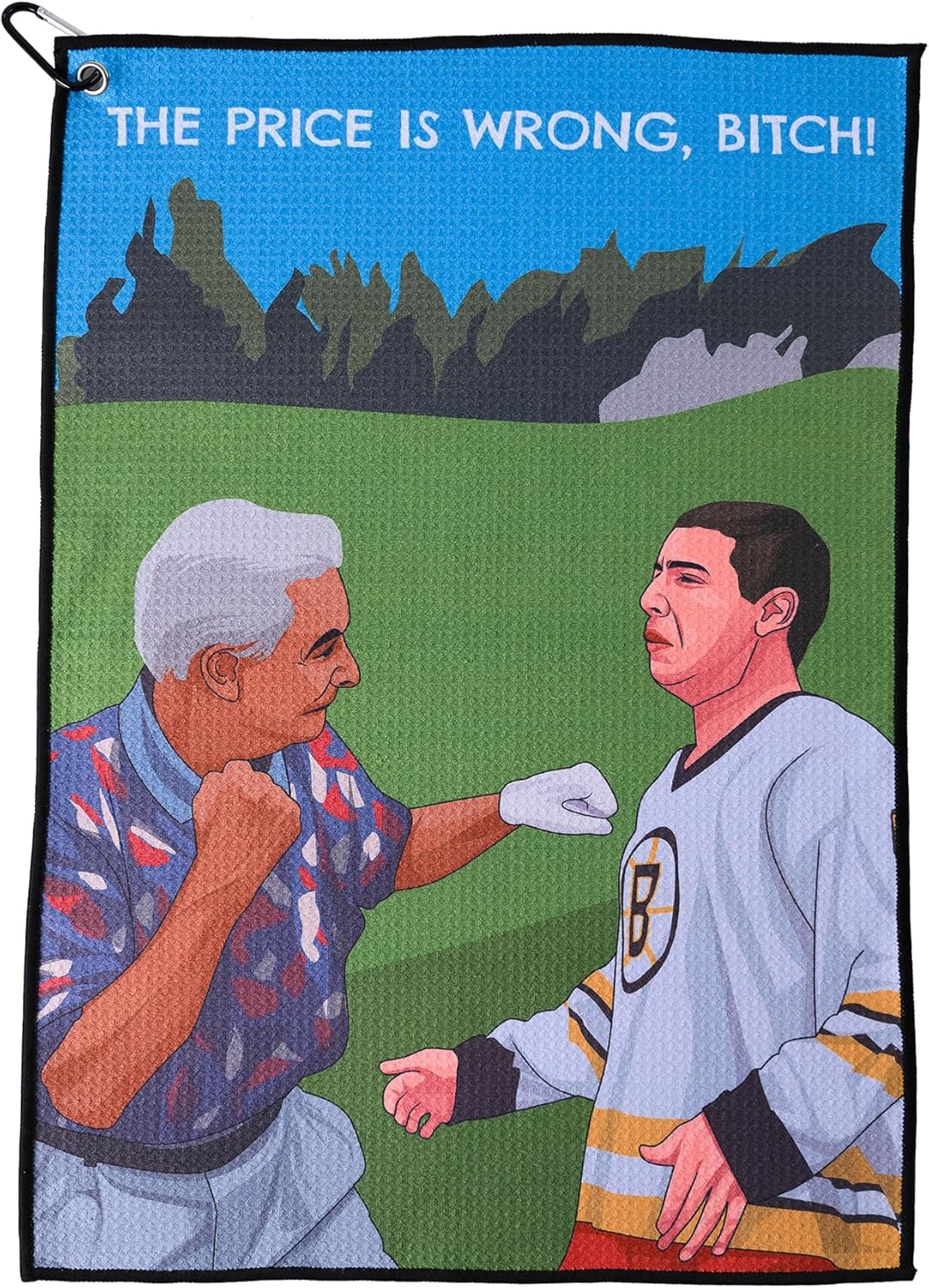 ZEETY Funny Golf Towel – 16" x 24" Premium Microfiber with Clip Holder for Golf Bags – Golf Accessories & Gifts for Men and Women (Price is Wrong)