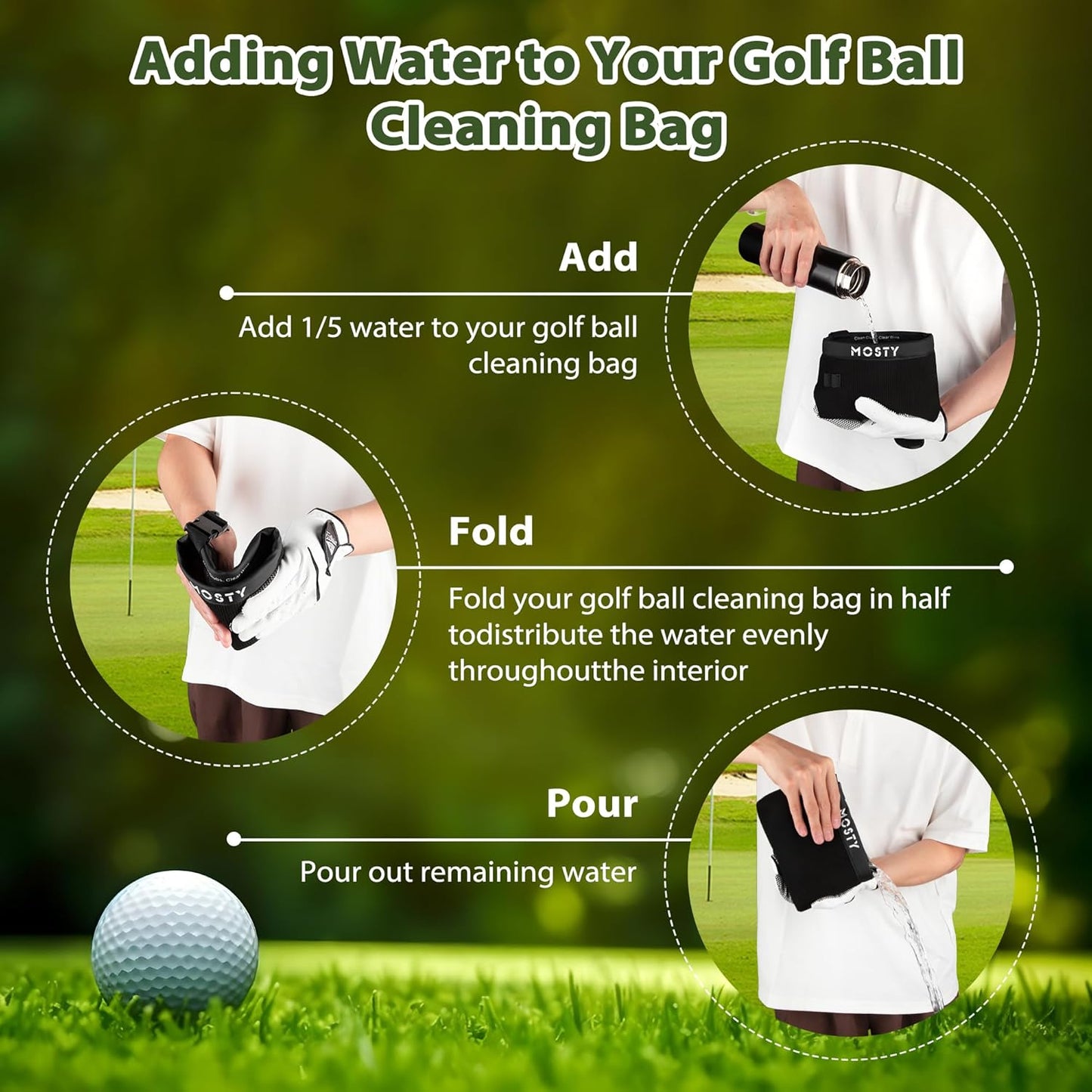 Golf Club & Ball Cleaner Bag,Durable Golf Club Cleaning Kit and Ball Washer Pouch,Club Cleaner for Golf Bag, Golf Gifts for Men Women Golfers Him Unique, Essential Golf Accessories(Microfiber Pro)